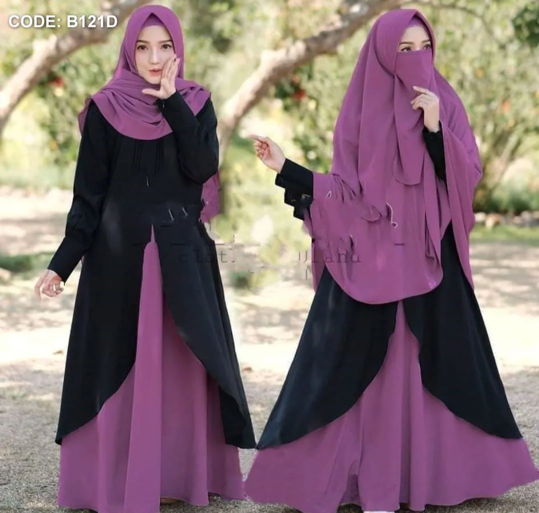 মালয়েশিয়ান বোরকা-১ ডুবাই চেরি কাপড় হিজাব, নিকাবসহ ফুলসেট_img_8