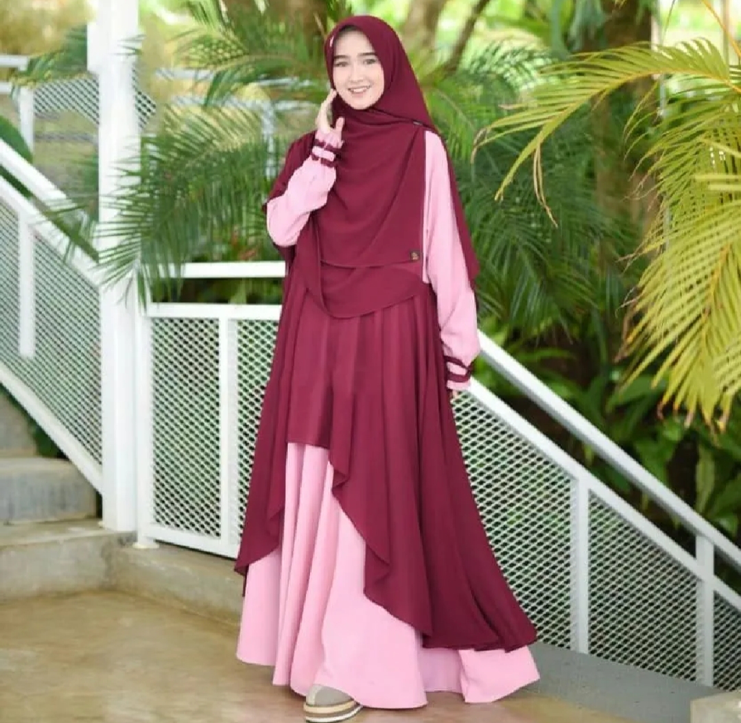 মালয়েশিয়ান বোরকা-১ ডুবাই চেরি কাপড় হিজাব, নিকাবসহ ফুলসেট_img_10