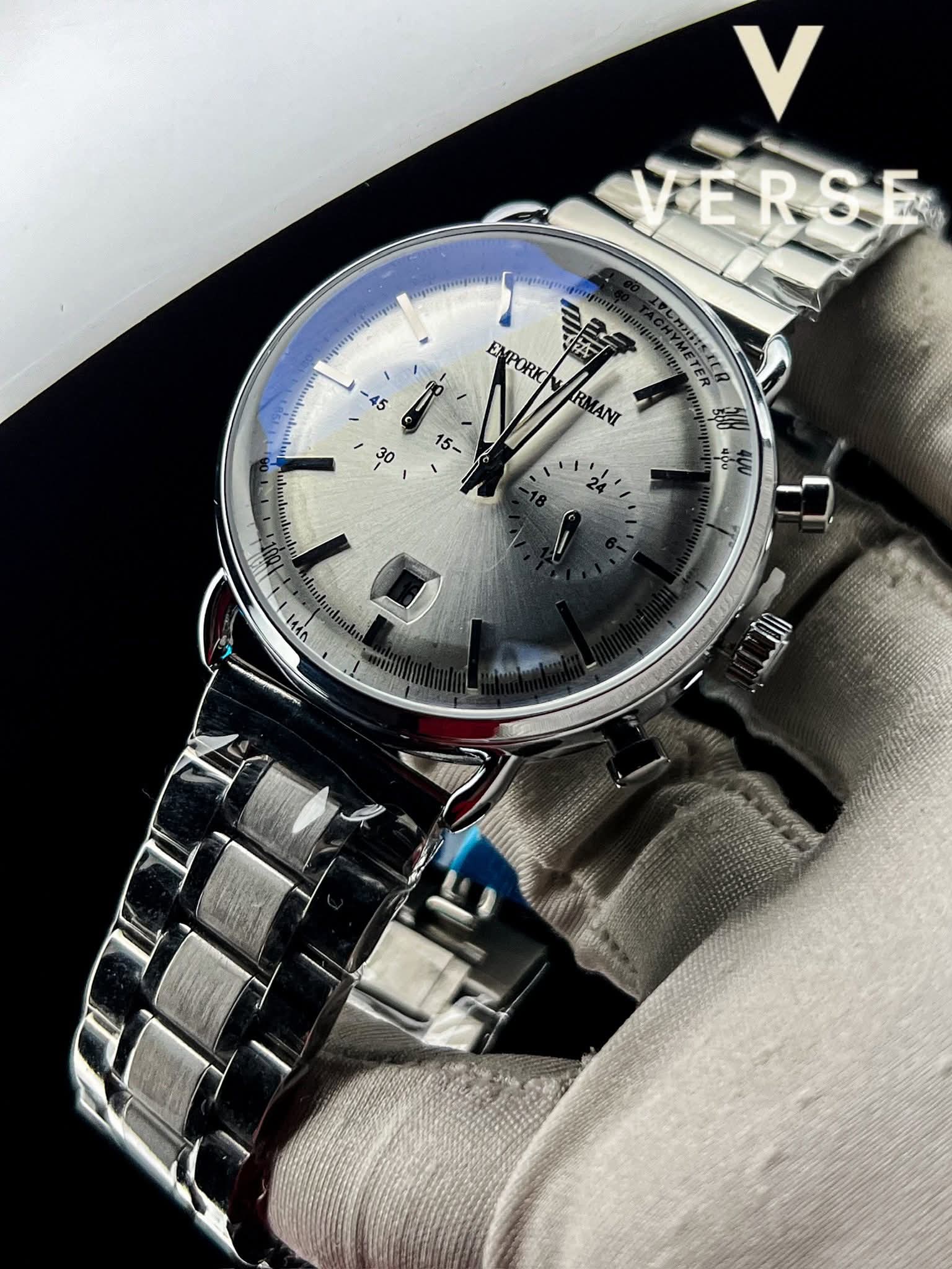 Armani Chain oval simple white dial