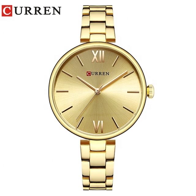 Curren 9017 Ladies Chain Watch- Golden Dial- Golden Bezel- Golden Chain- TF Code CR586CF_img_0