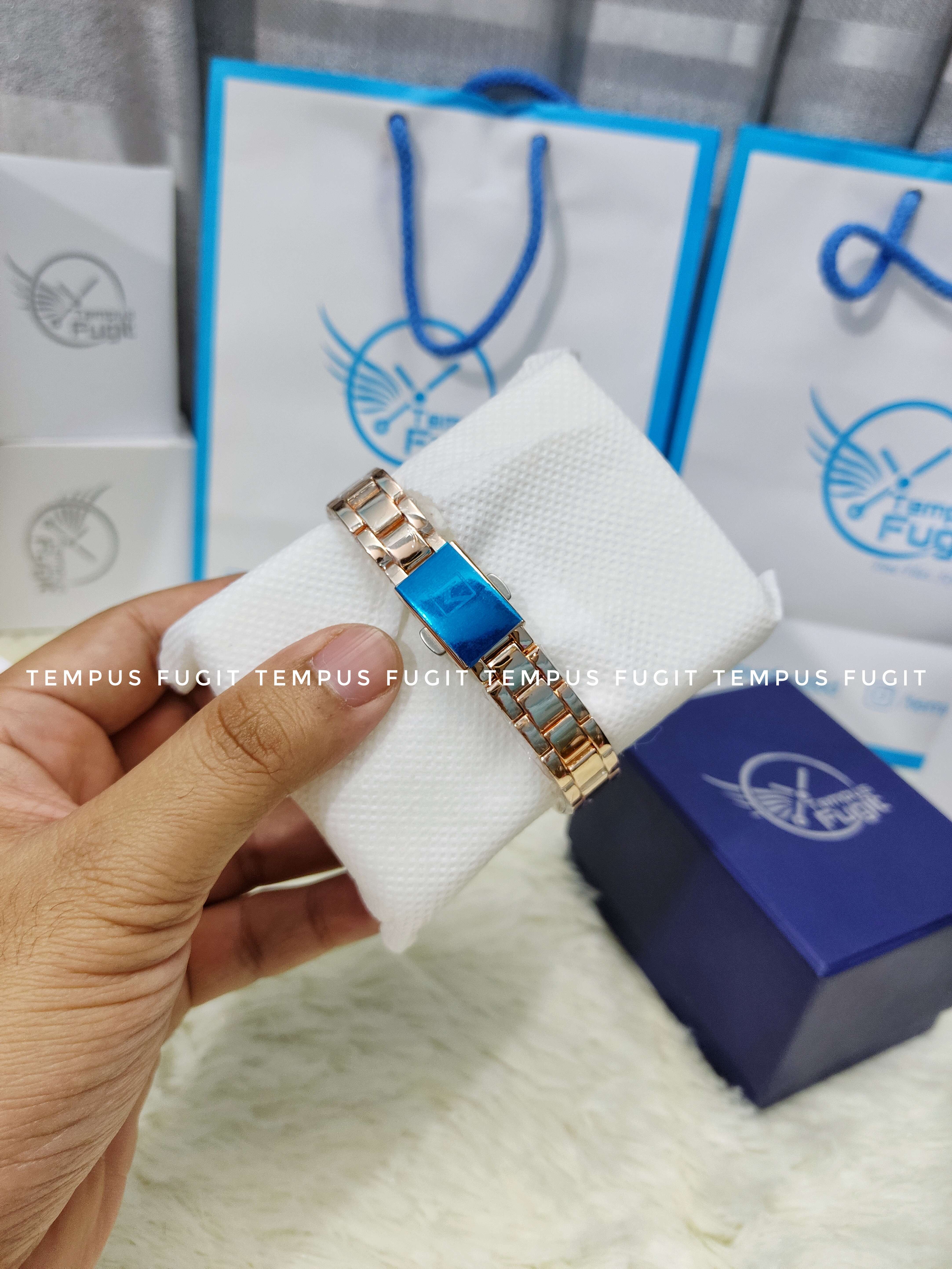 Curren 9017 Ladies Chain Watch- Blue Dial- Rose Golden Bezel- Rose Golden Chain- TF Code CR452CF_img_6