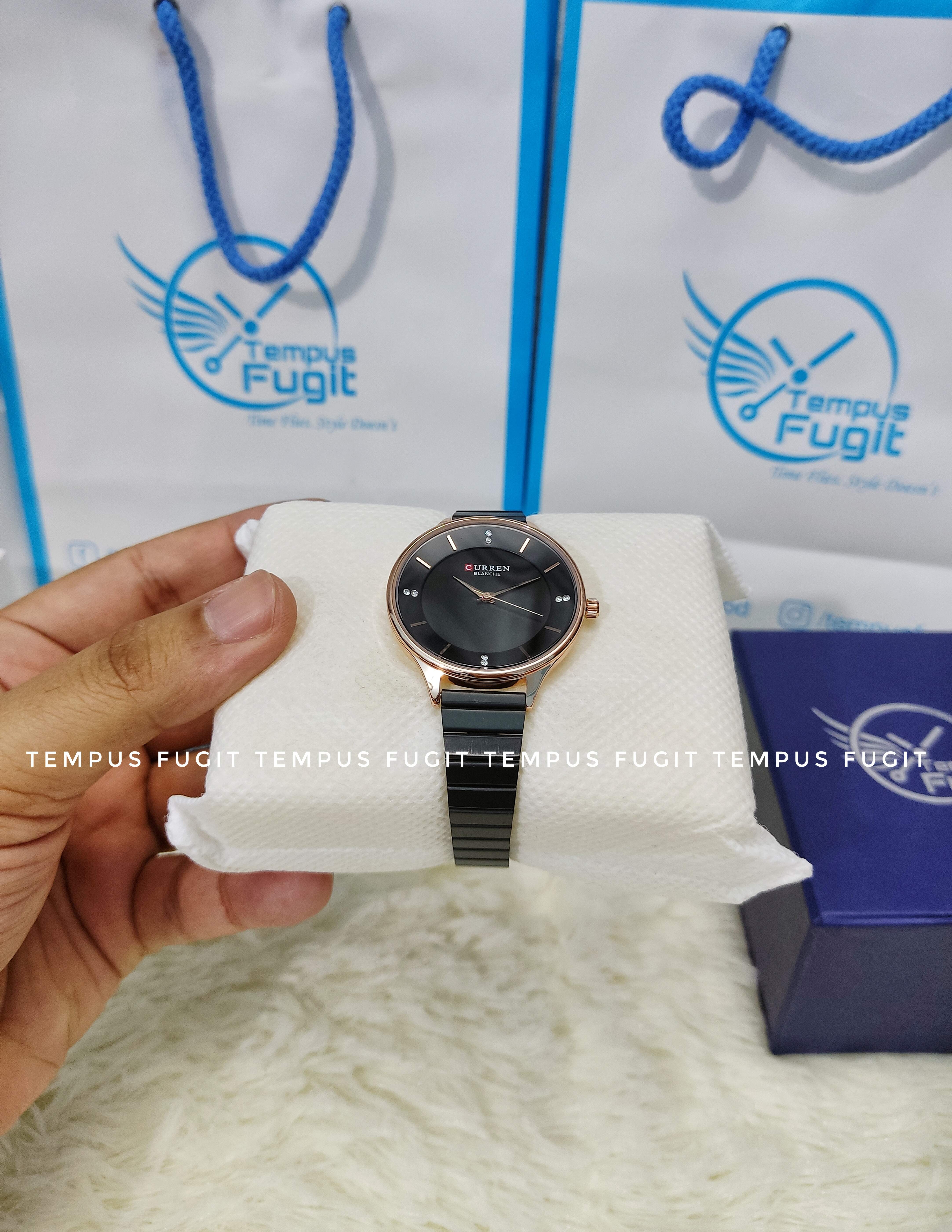 curren 9041 Ladies Chain Watch- Black Dial- Black Bezel- Black Chain- TF Code CR083CF_img_7