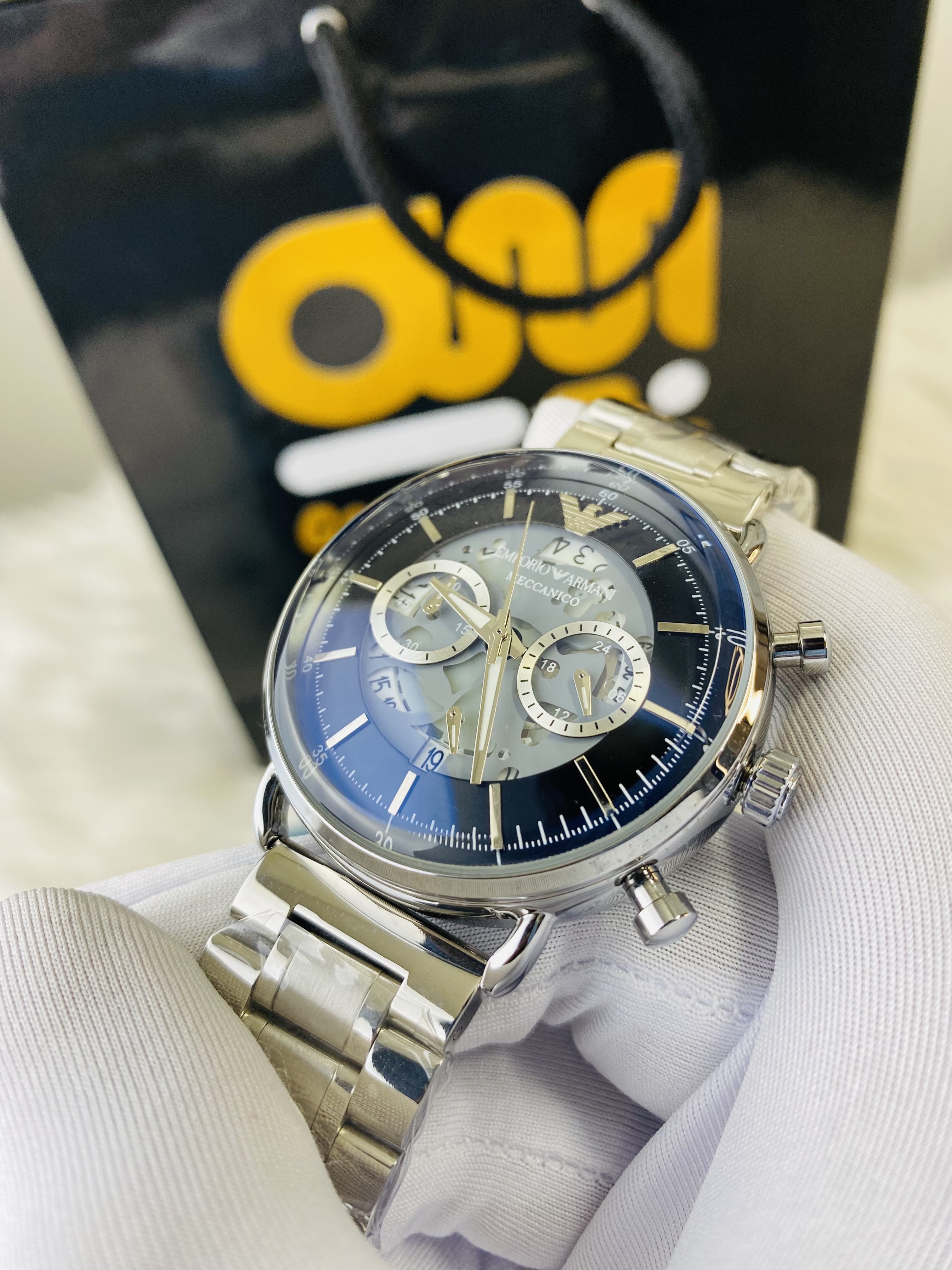 Armani Oval || Silver chain_img_1