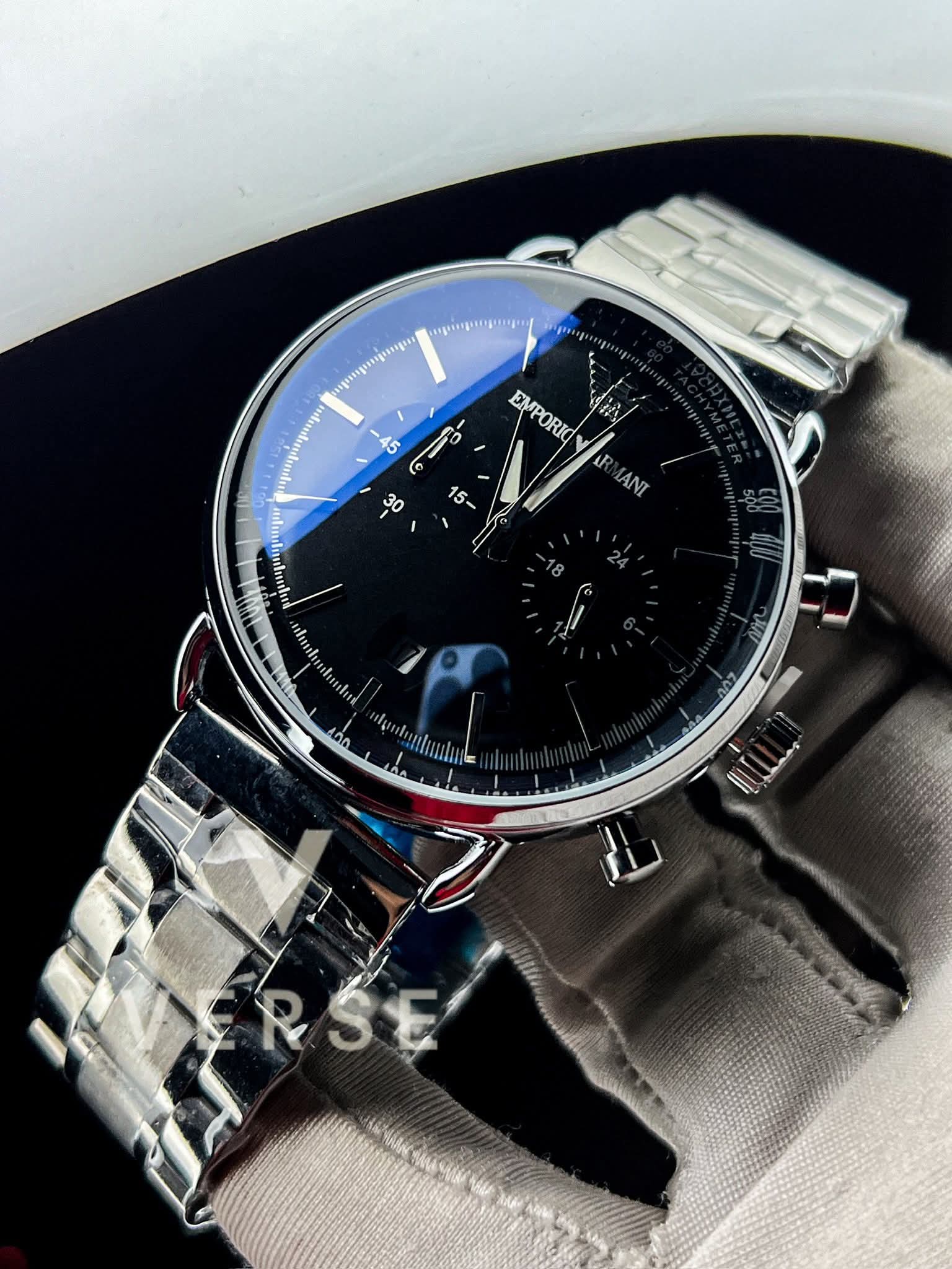 Armani Chain Oval simple black dial