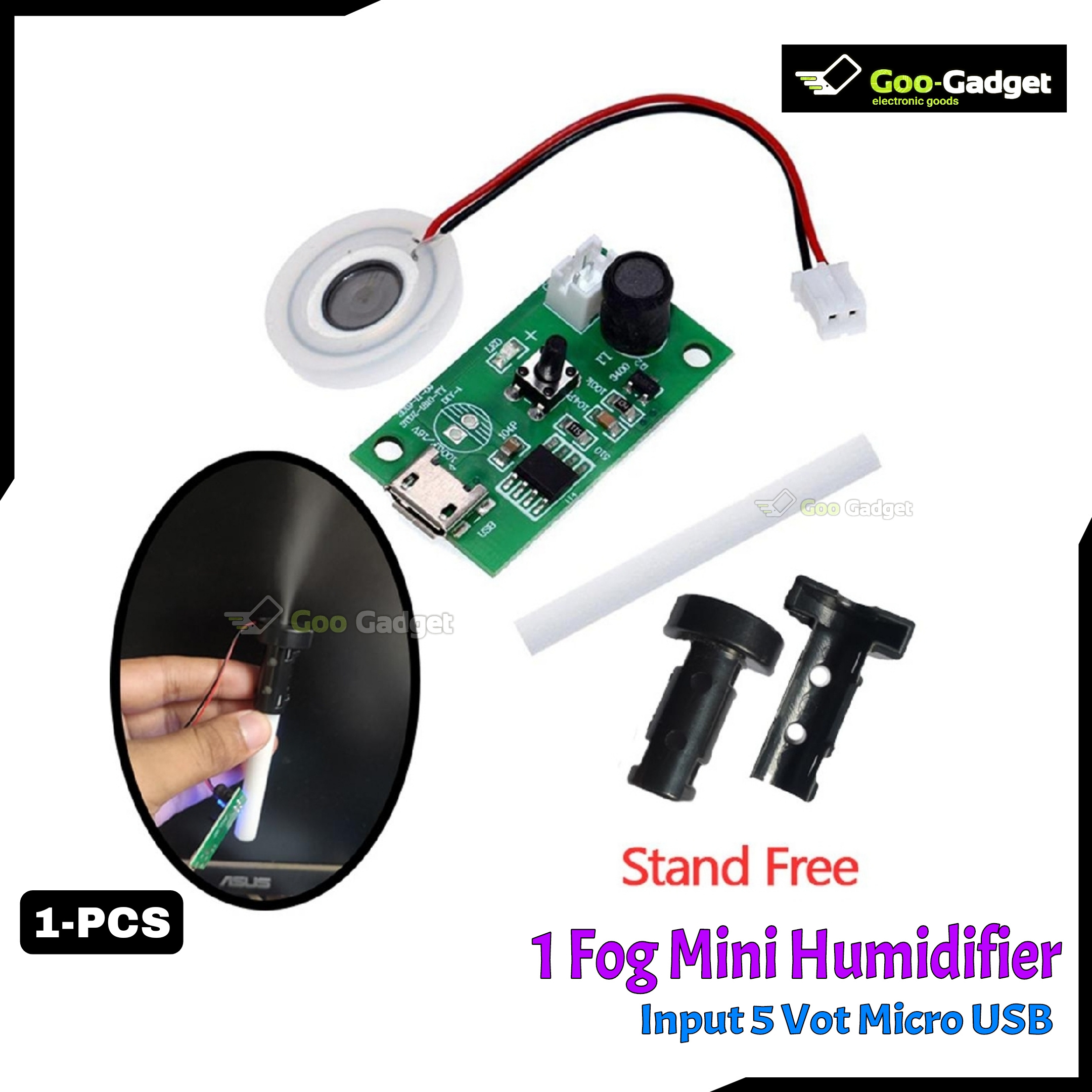 1 Fogger DC5V Type-B Mini Humidifier DIY Kit with Atomizer Sheets & Driver Circuit Board