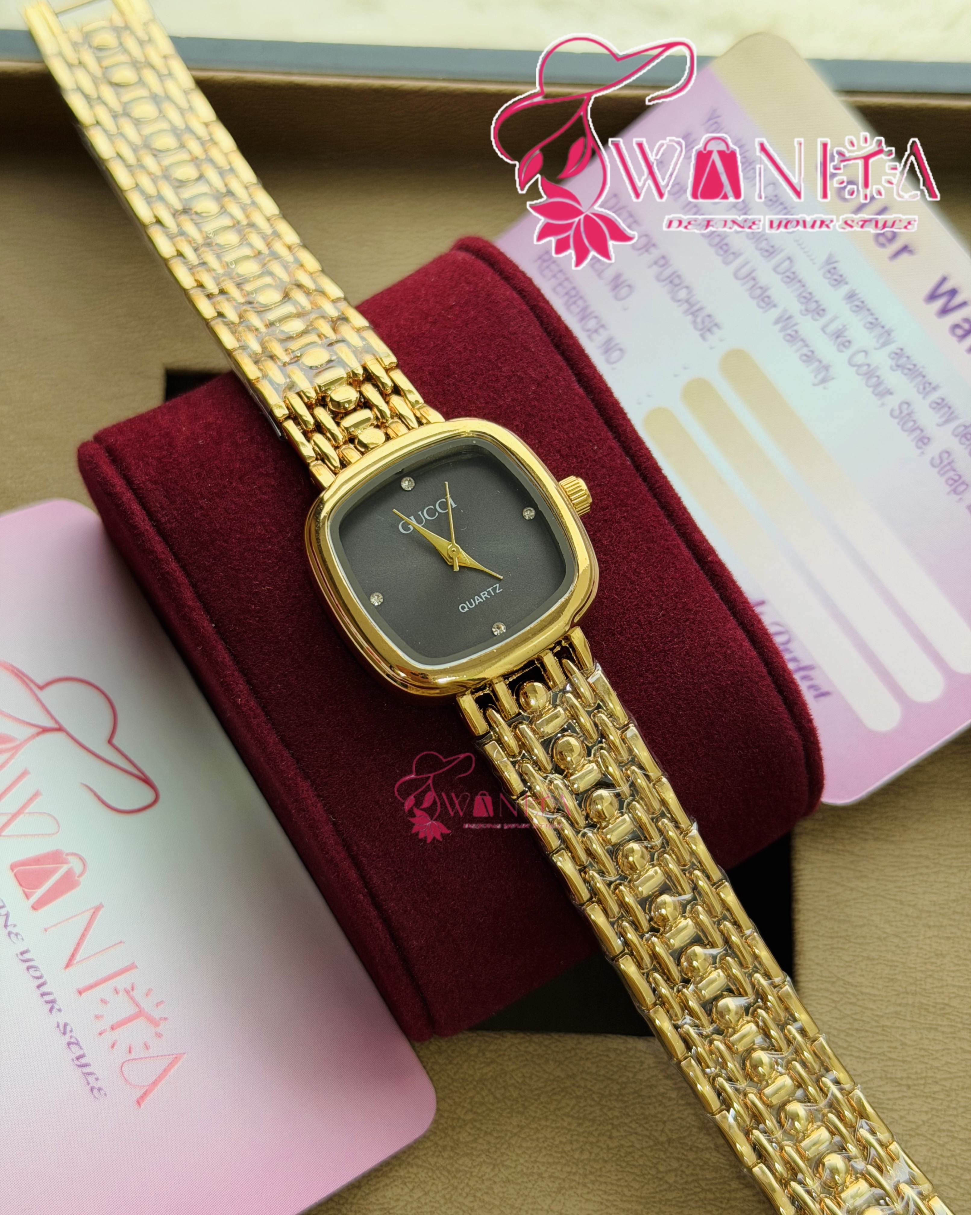 GUCCI LADIES BLACK DIAL WATCH