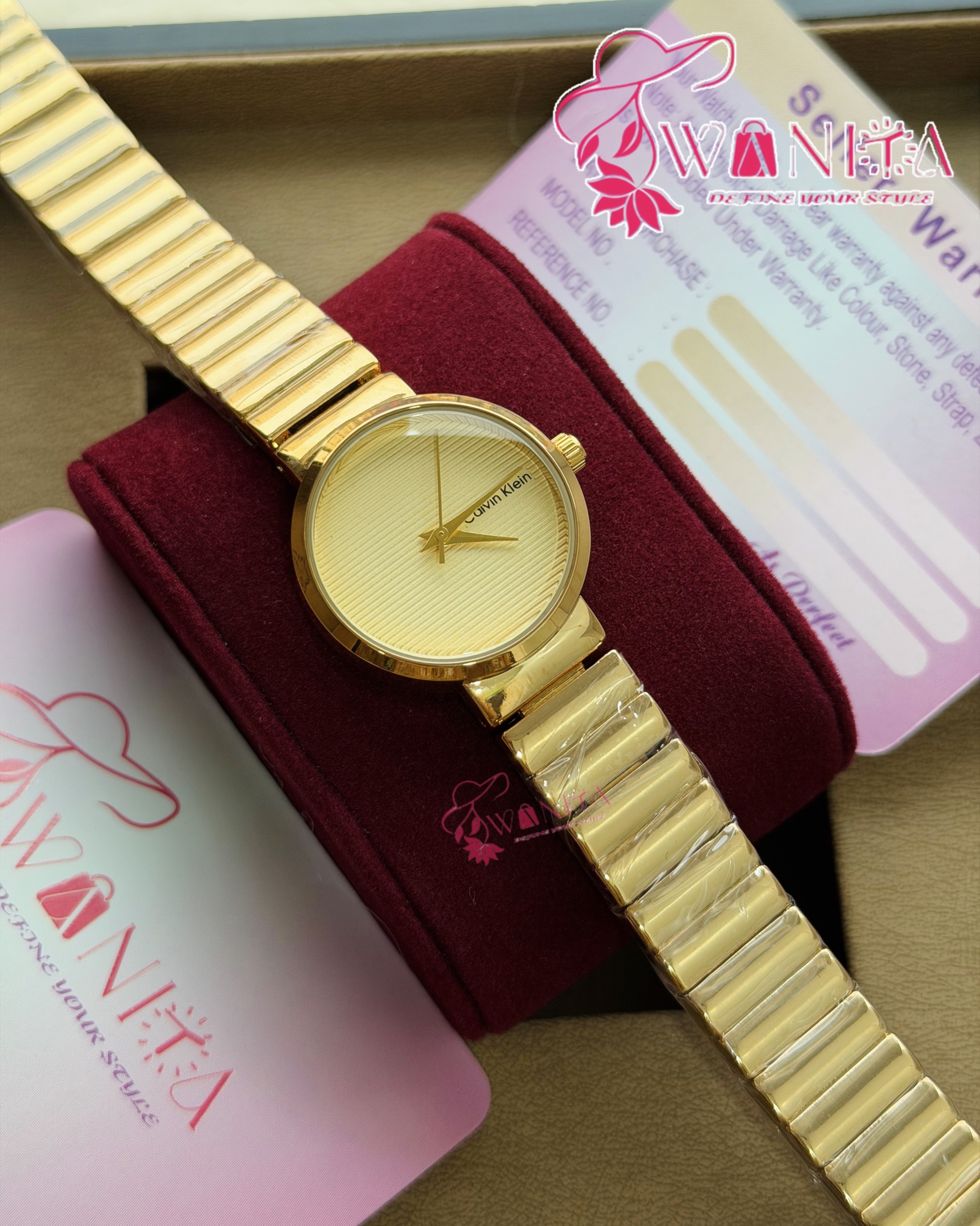 CALVIN KLEIN LADIES GOLDEN DIAL WATCH