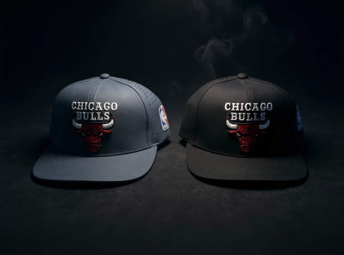 Chicago Bulls Premium Embroidered Cap – Unisex | Black & Ash Color | Streetwear Style Baseball Cap_img_2