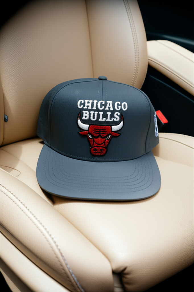 Chicago Bulls Premium Embroidered Cap – Unisex | Black & Ash Color | Streetwear Style Baseball Cap_img_4