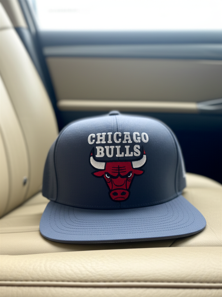 Chicago Bulls Premium Embroidered Cap – Unisex | Black & Ash Color | Streetwear Style Baseball Cap_img_6