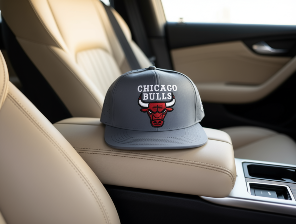 Chicago Bulls Premium Embroidered Cap – Unisex | Black & Ash Color | Streetwear Style Baseball Cap_img_3