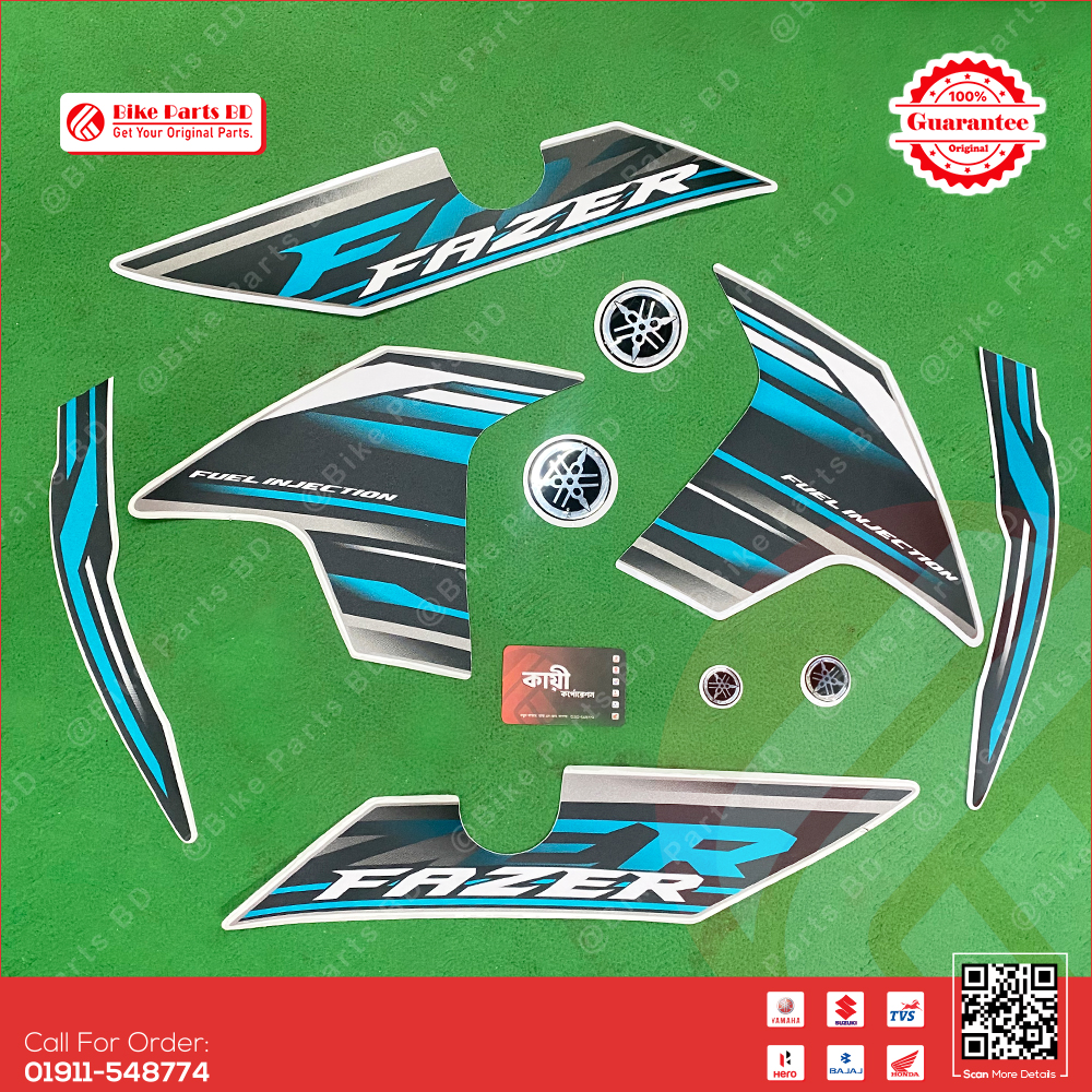 Full Set Sticker for Yamaha Fazer V2 (Black Colour) bike._img_1