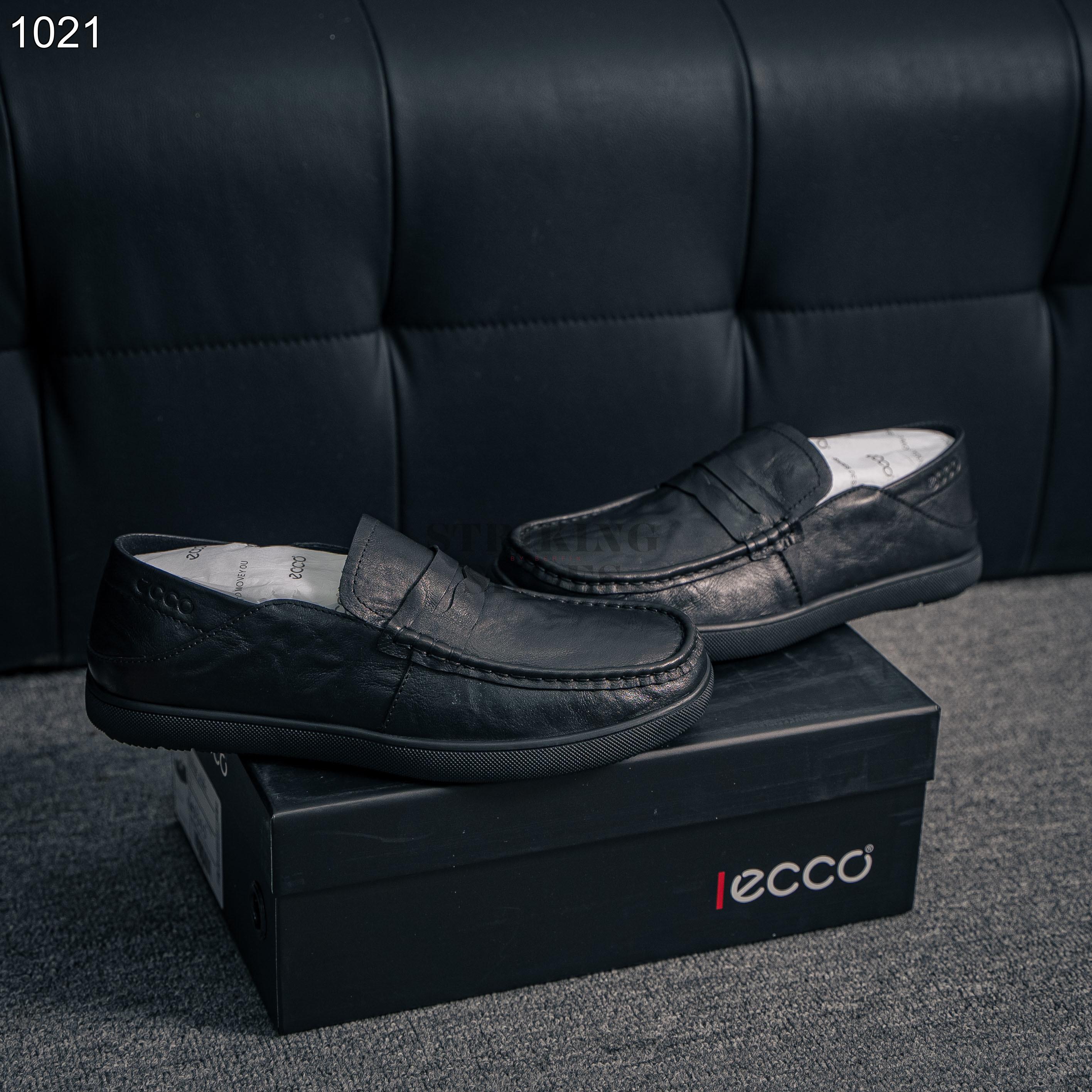 ECCO men's black loafer shoes