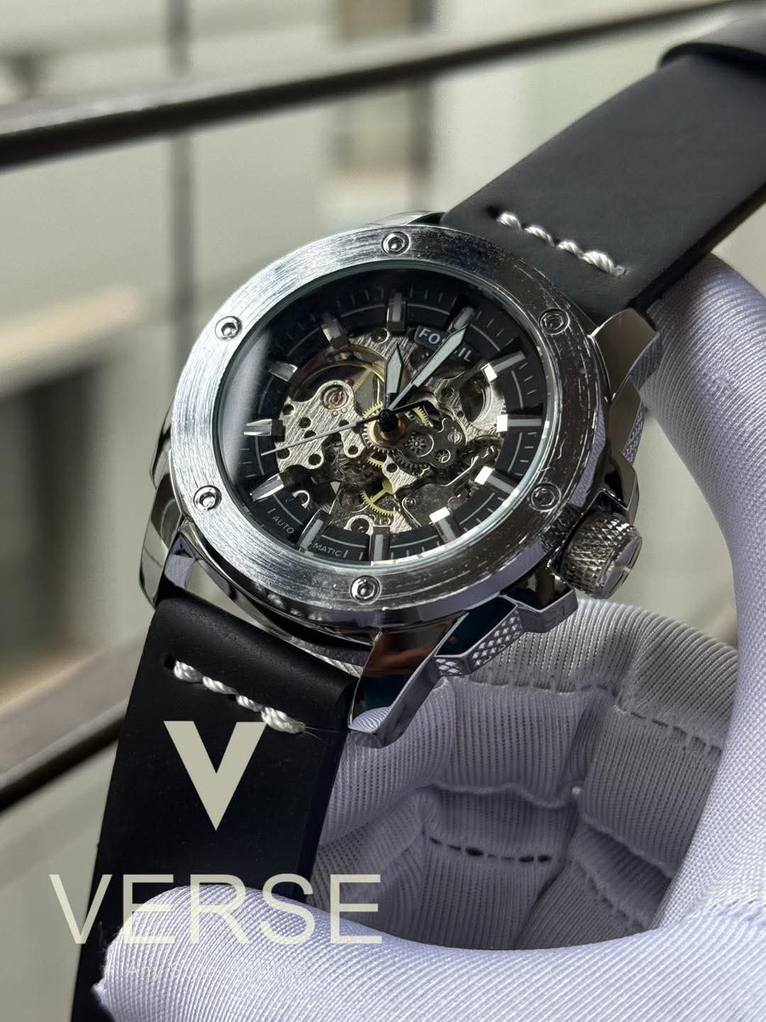 Fossil Auto black belt black dial