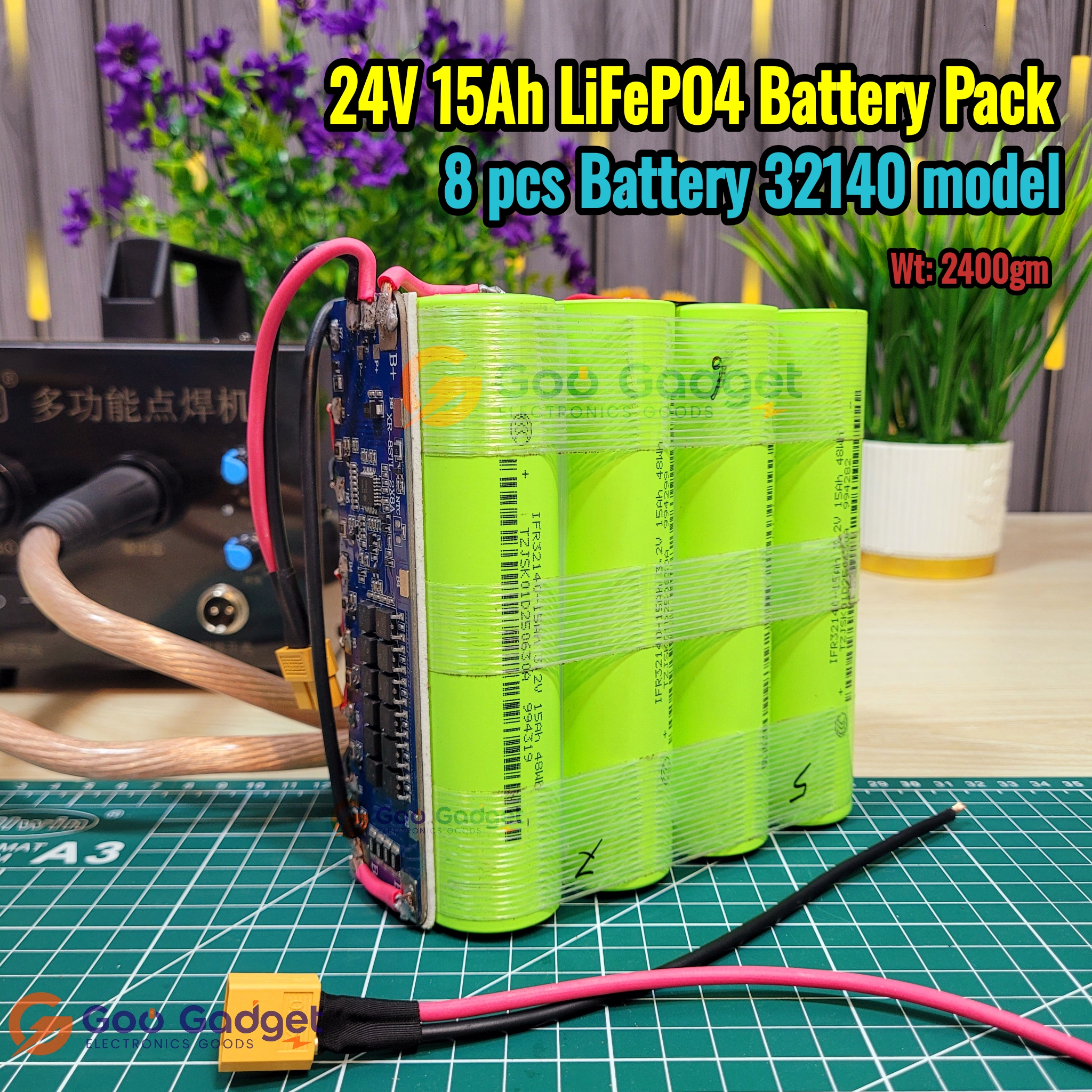 24V 15000mAh LiFePO4 Battery Pack with 8S 30A BMS | IFR32140 Grade-A Cells | High-Power 24V Pack_img_0