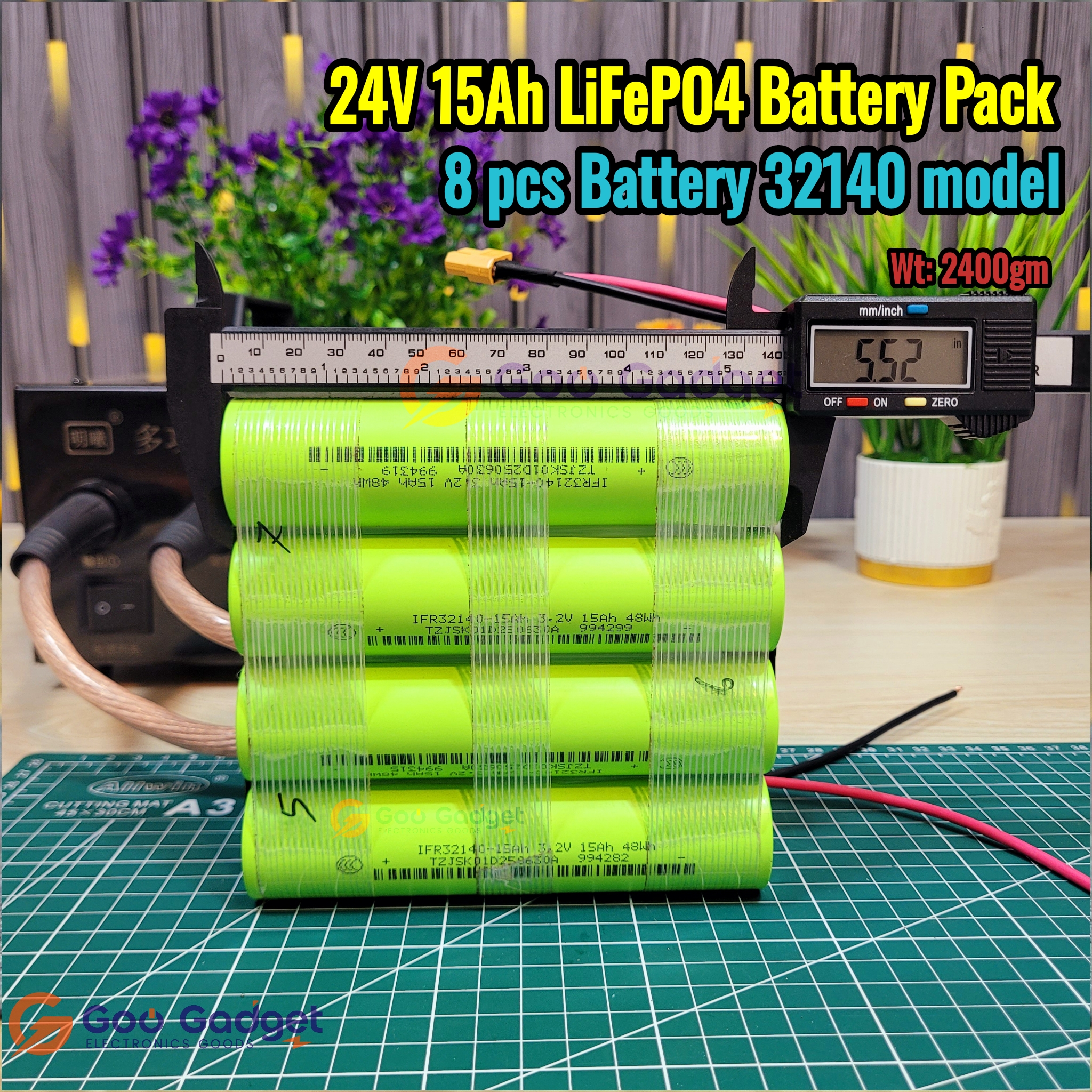 24V 15000mAh LiFePO4 Battery Pack with 8S 30A BMS | IFR32140 Grade-A Cells | High-Power 24V Pack_img_3