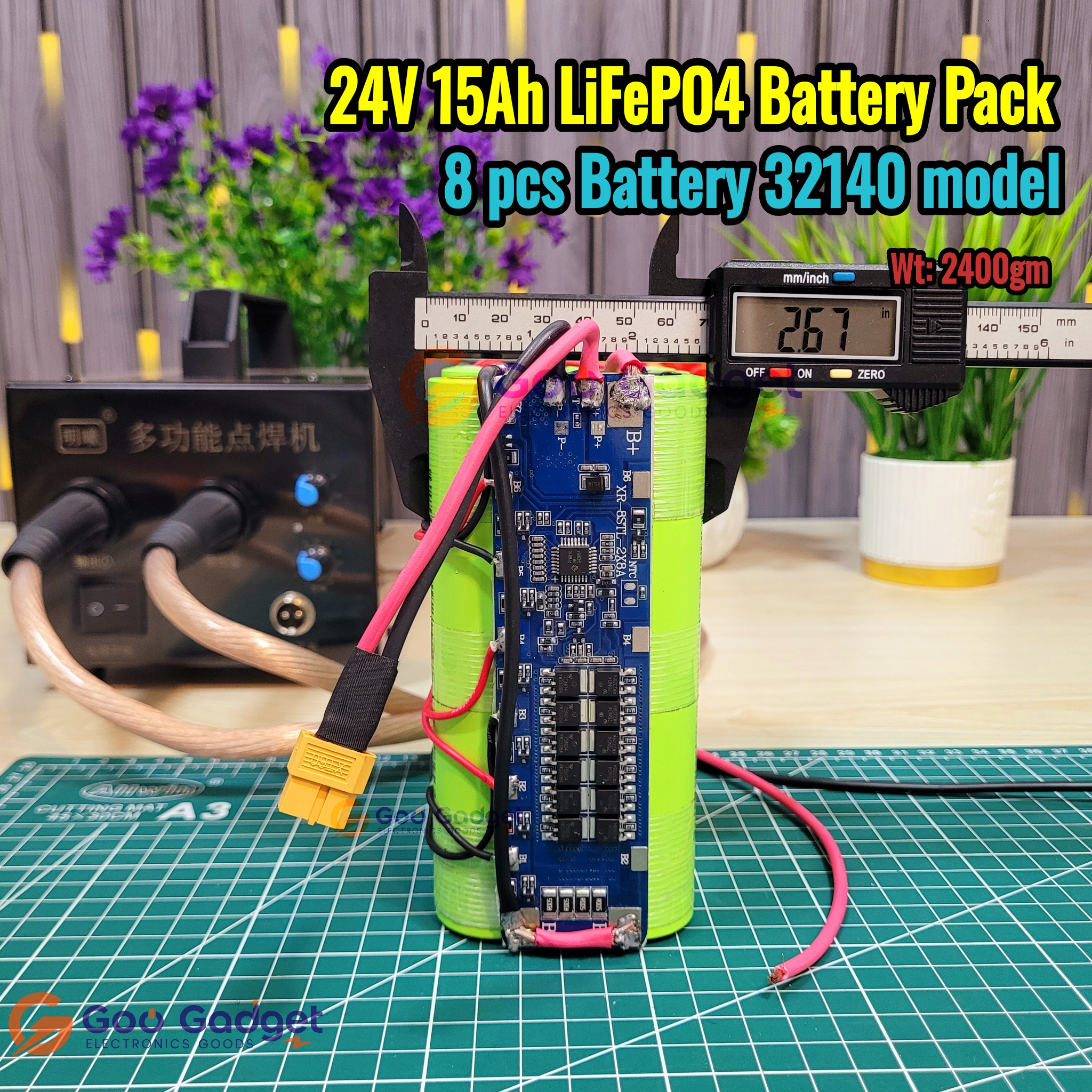 24V 15000mAh LiFePO4 Battery Pack with 8S 30A BMS | IFR32140 Grade-A Cells | High-Power 24V Pack_img_4