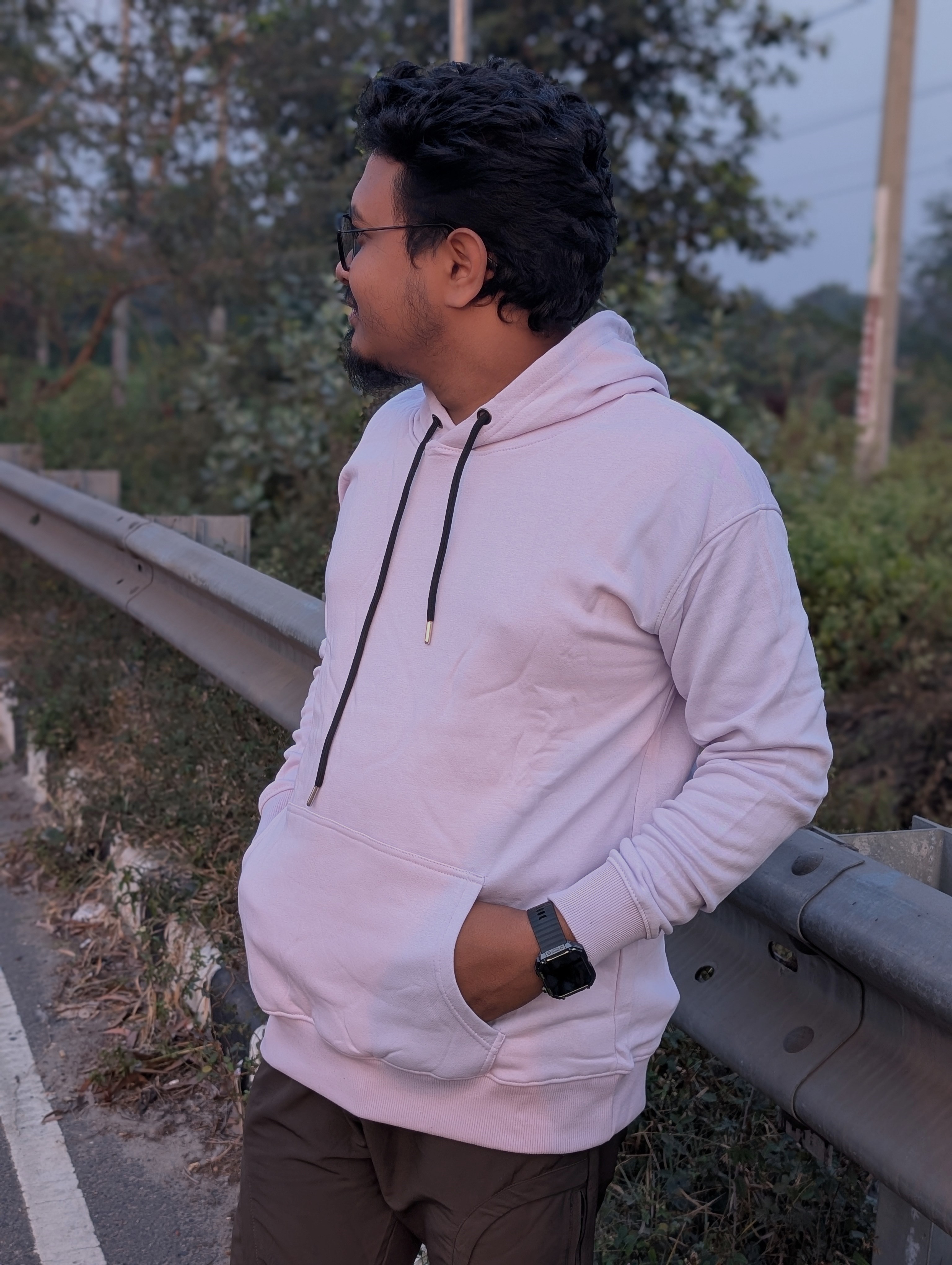 Exclusive Lavender Solid color Hoodie