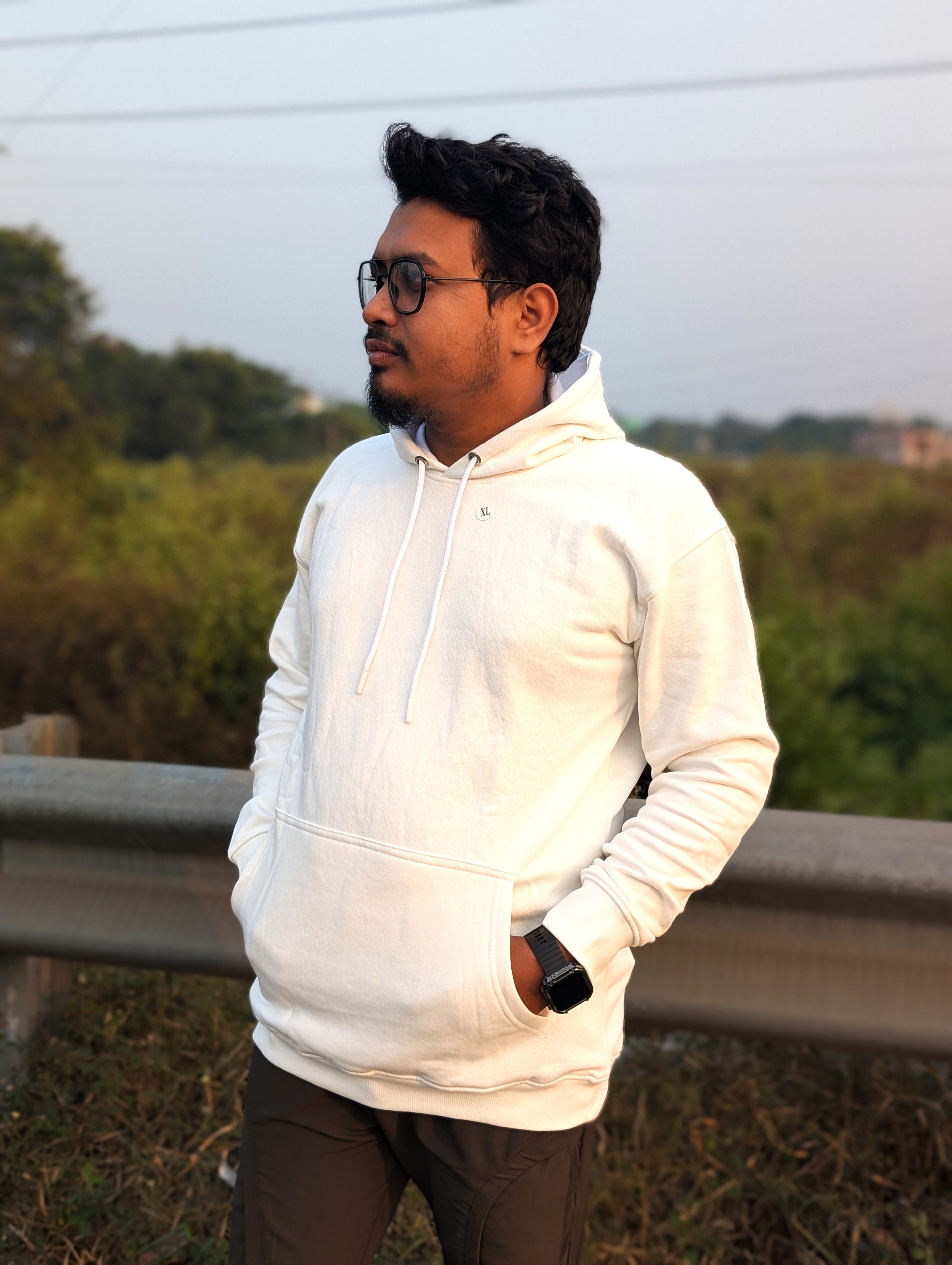 Exclusive Winter White Solid Hoodie