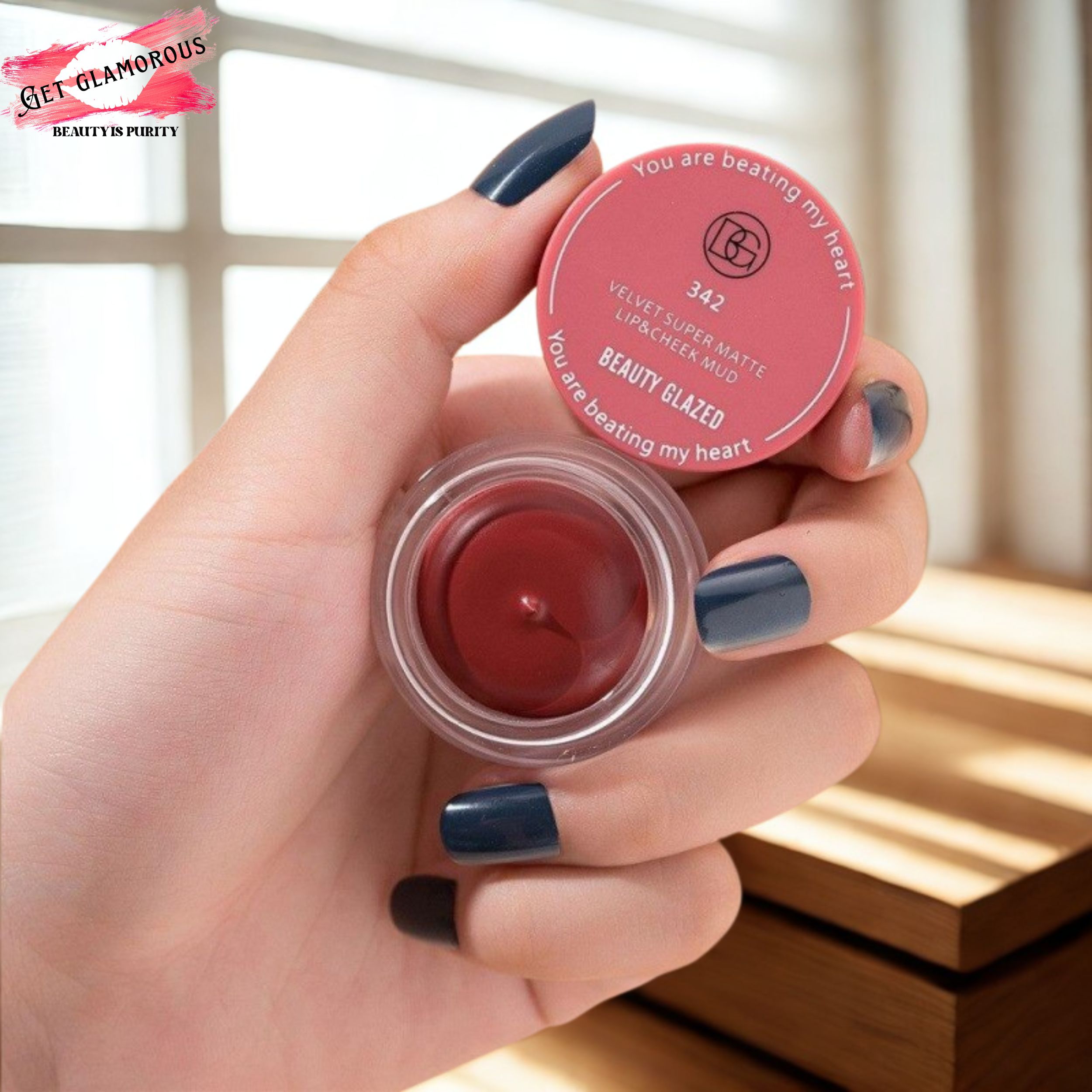 Beauty Glazed Velvet Super Matte Lip & Cheek Mud_img_1