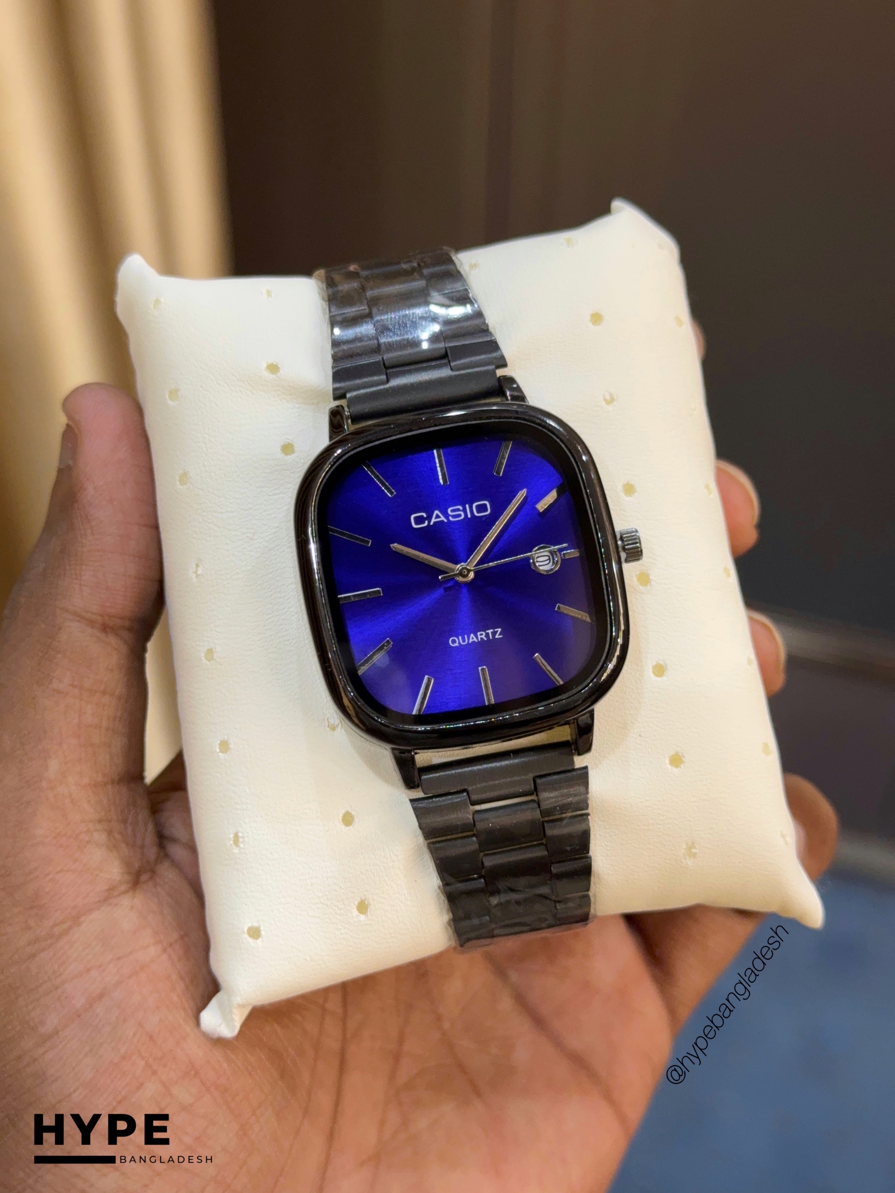 CASI0 Vintage Square Watch For Men (Black-Blue)_img_0