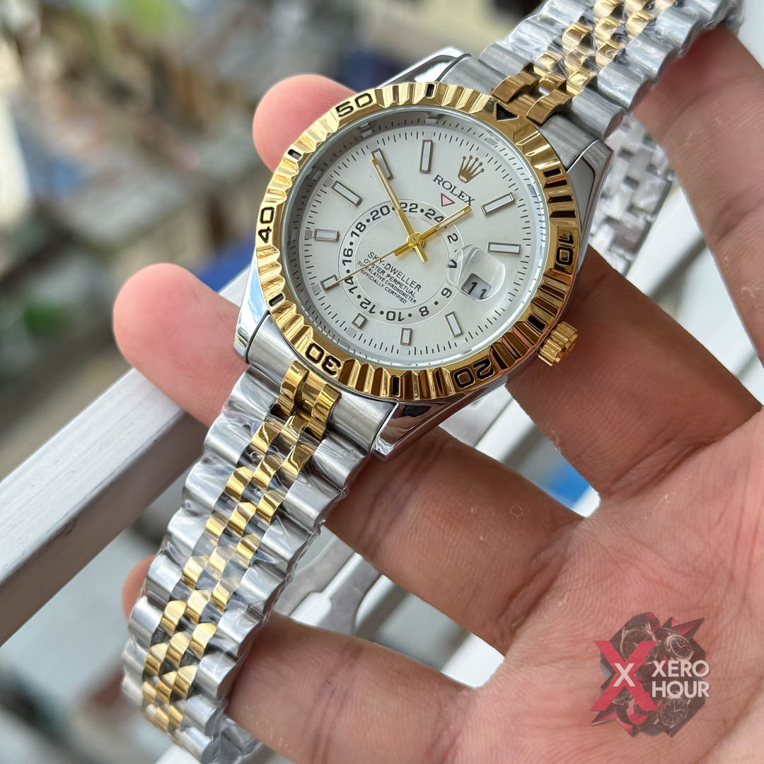 Rolex Sky Deweller AA Grade | Dual Tone | White Watch phase