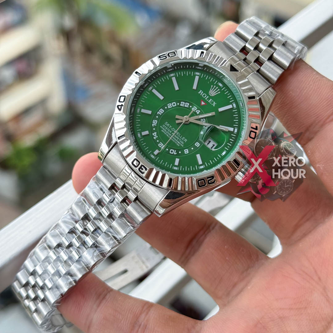 Rolex Sky Dweller AA Grade | Single Tone | Green watch phase