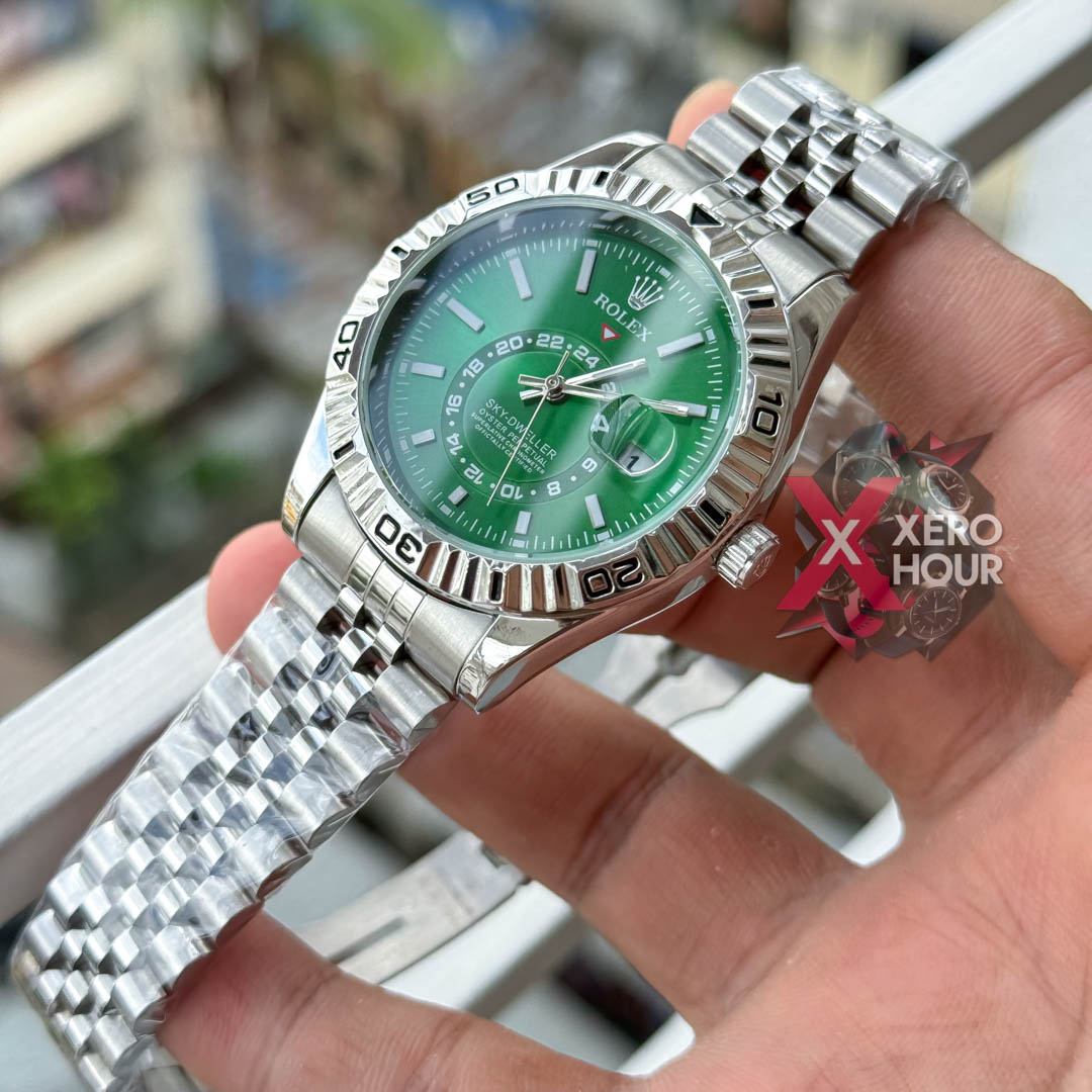 Rolex Sky Dweller AA Grade | Single Tone | Green watch phase_img_3