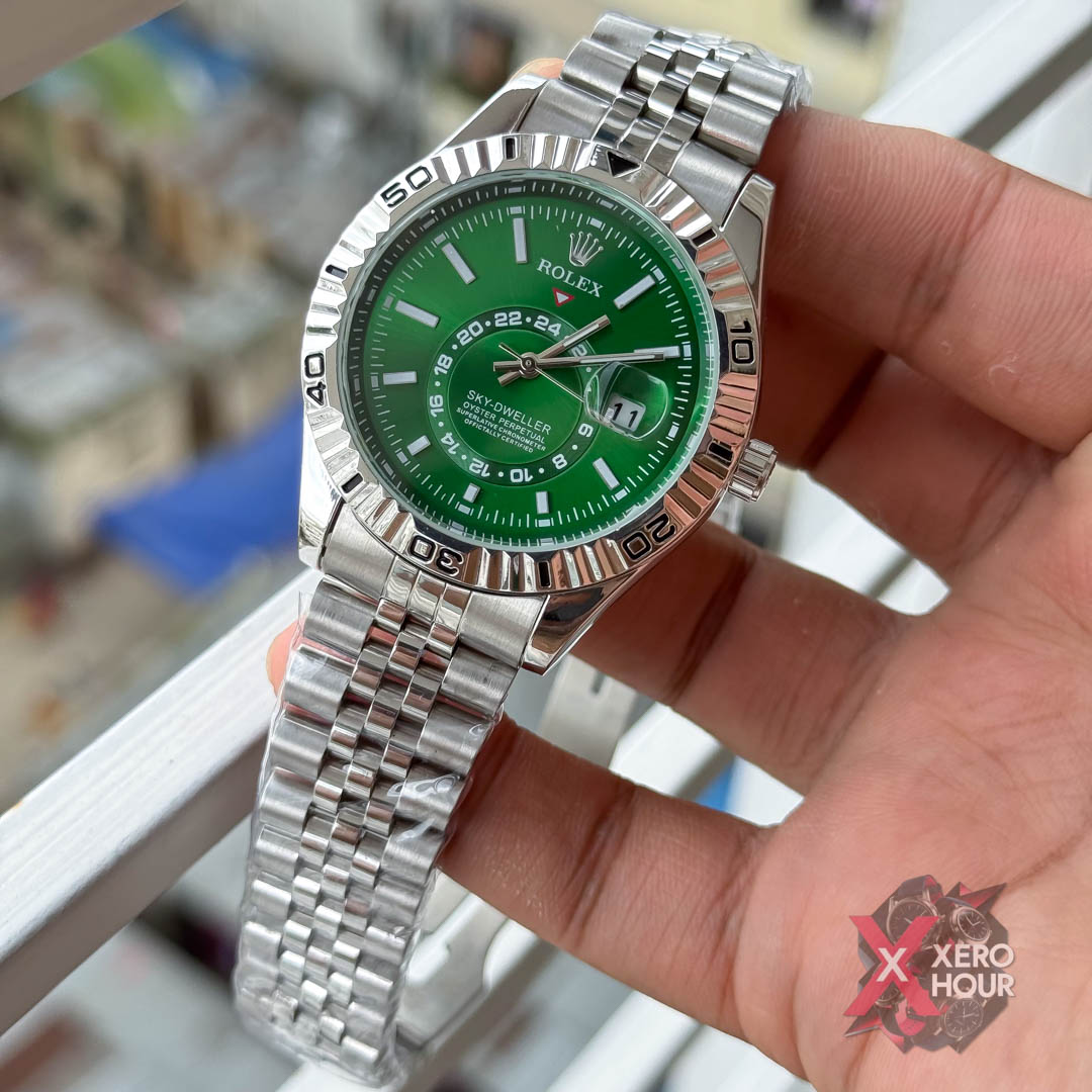 Rolex Sky Dweller AA Grade | Single Tone | Green watch phase_img_2