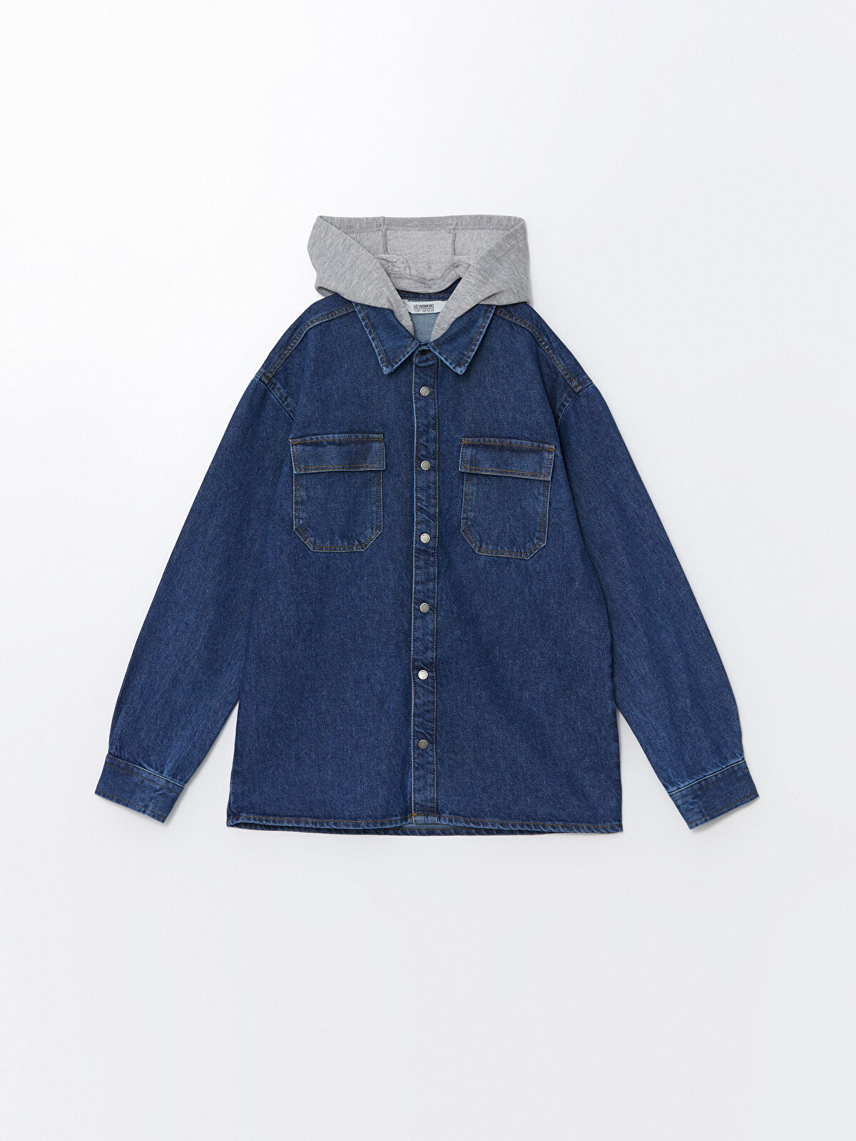 Lc Waikiki kids Relaxed Fit Hooded Boy's Denim Shirt_img_1