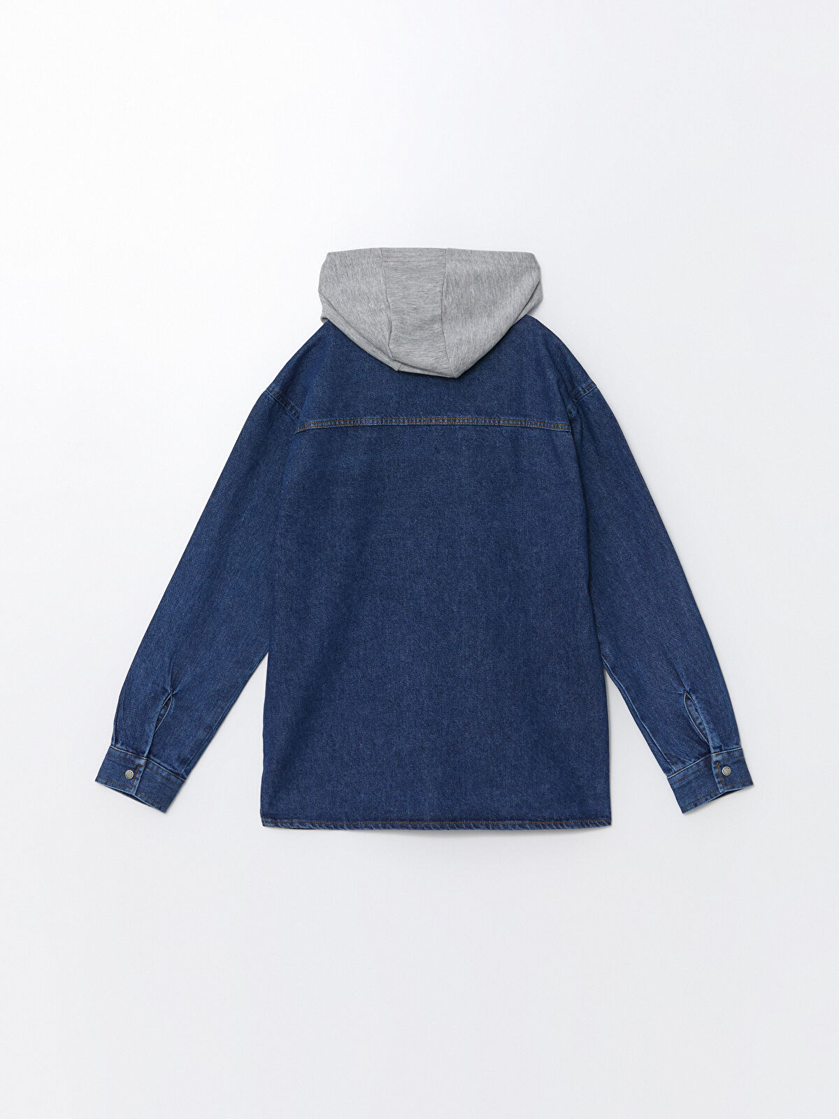 Lc Waikiki kids Relaxed Fit Hooded Boy's Denim Shirt_img_3