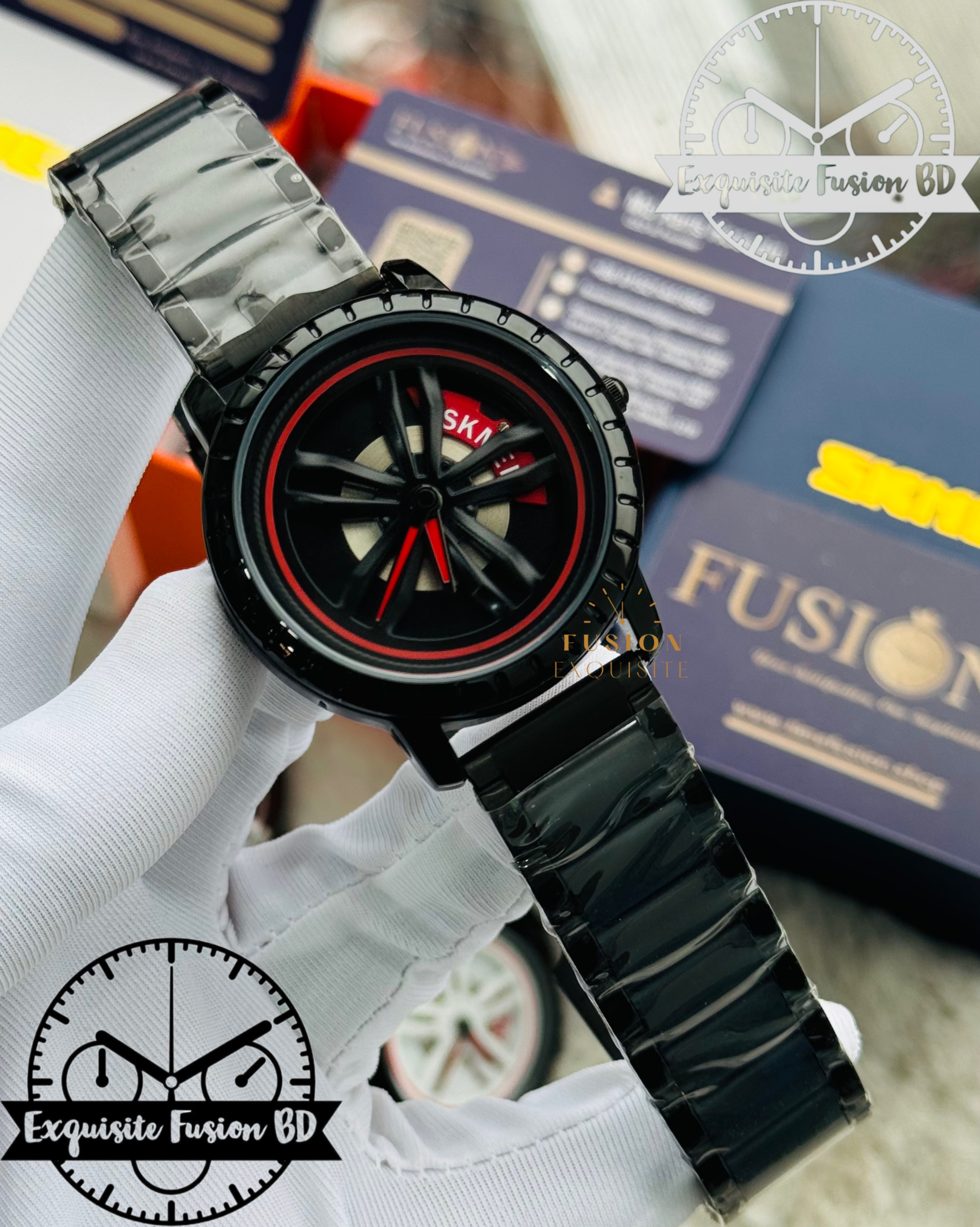 SKMEI Original Car Rim Black Color 1634 Model Watch