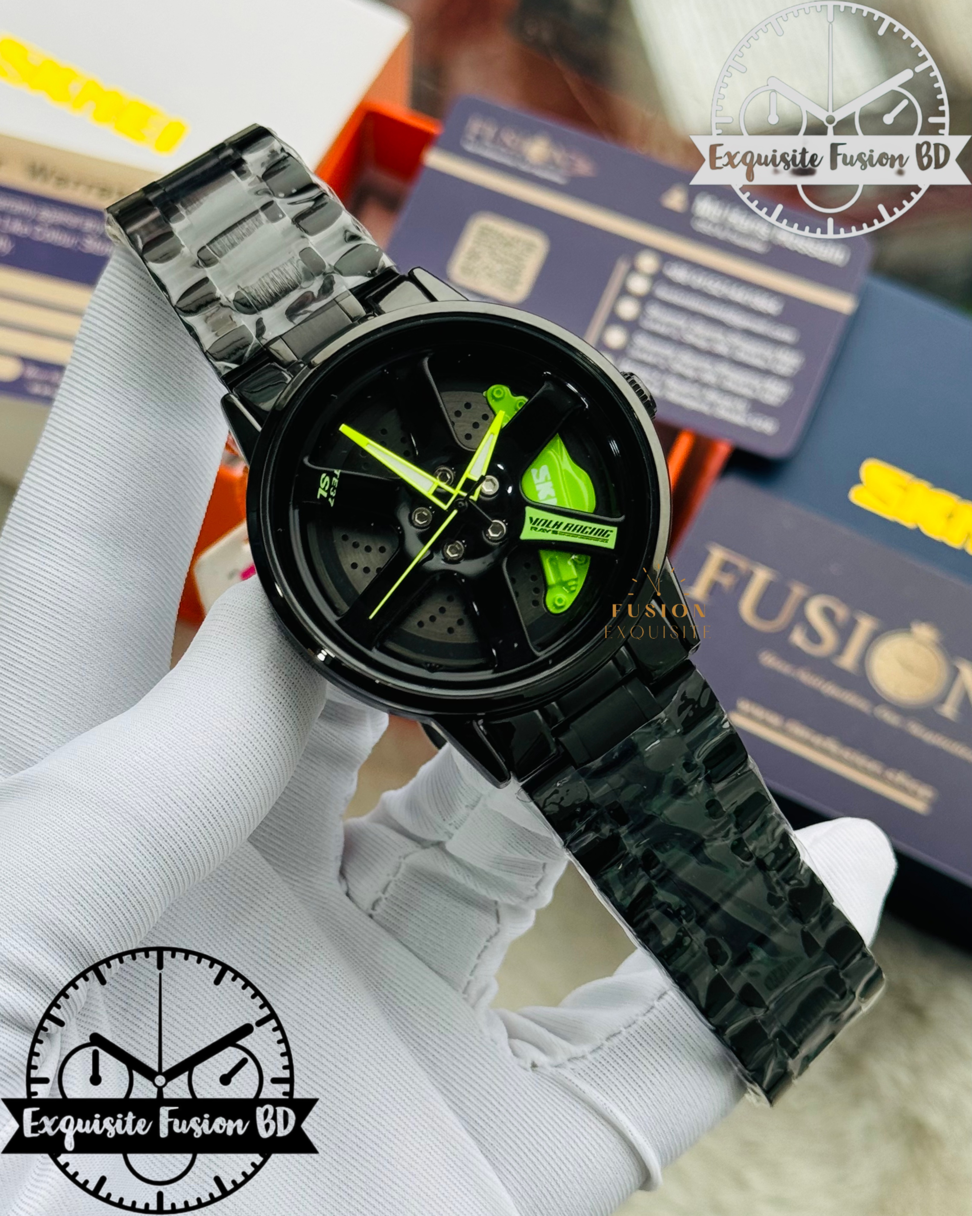 SKMEI Original Car Rim Green Color 1787 Model Watch