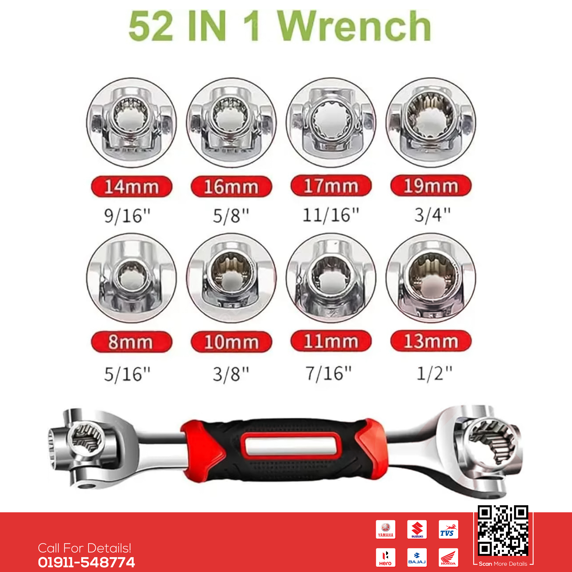 Magic Tools Bolts Wrench For Motorcycle Repair 360 Degree Rotation Spanner Universal Wrench._img_0