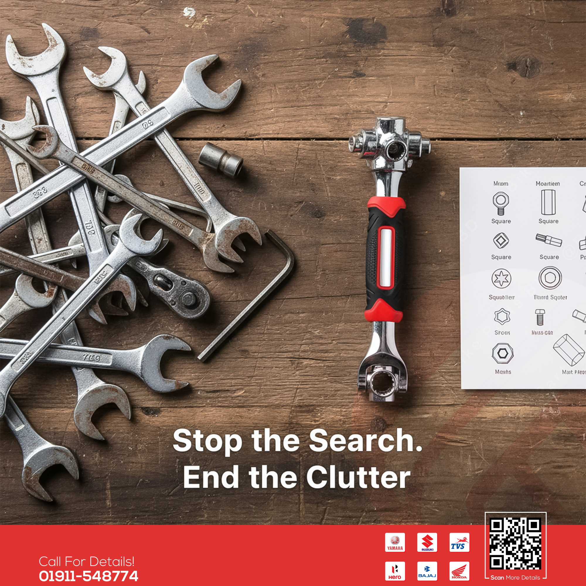 Magic Tools Bolts Wrench For Motorcycle Repair 360 Degree Rotation Spanner Universal Wrench._img_7