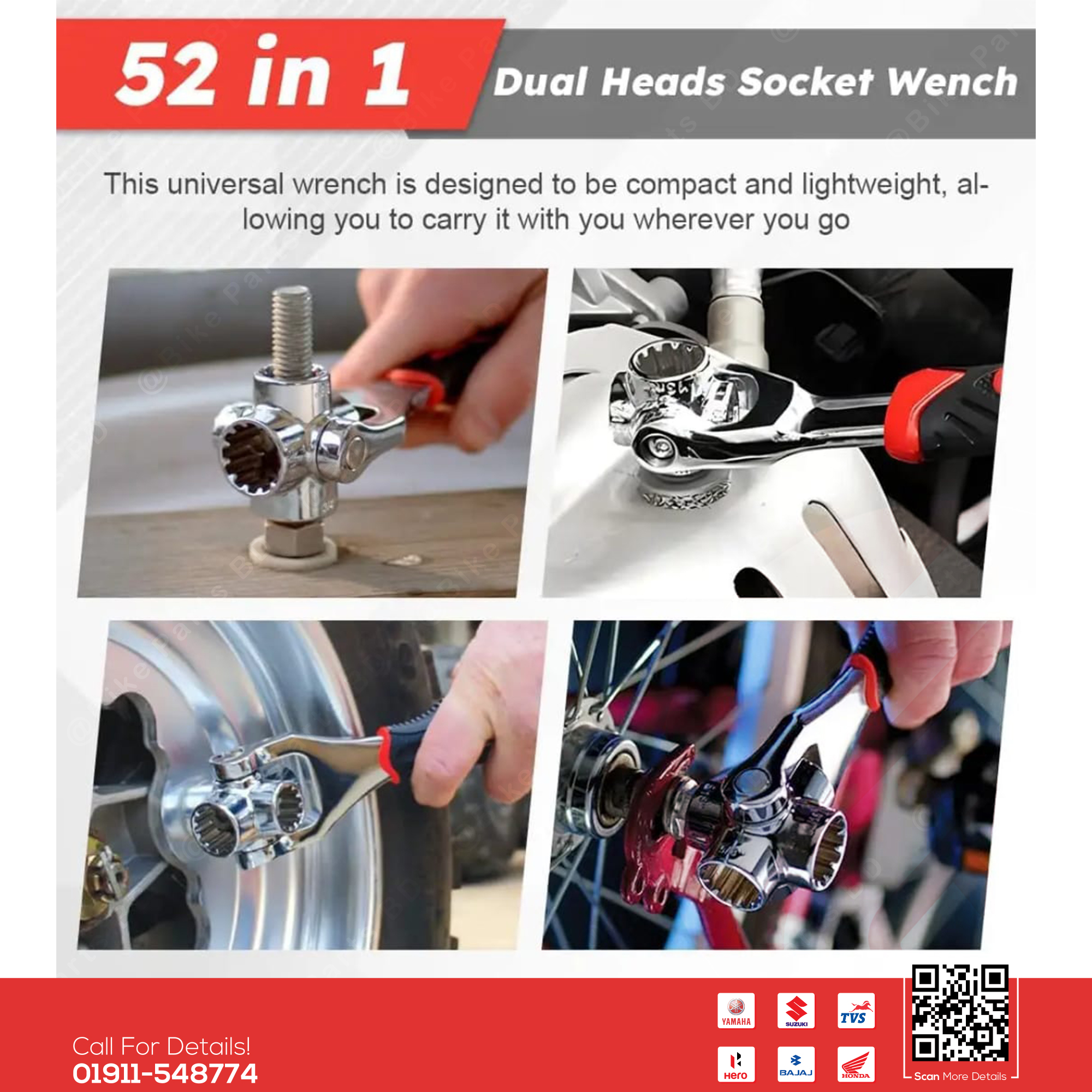 Magic Tools Bolts Wrench For Motorcycle Repair 360 Degree Rotation Spanner Universal Wrench._img_8