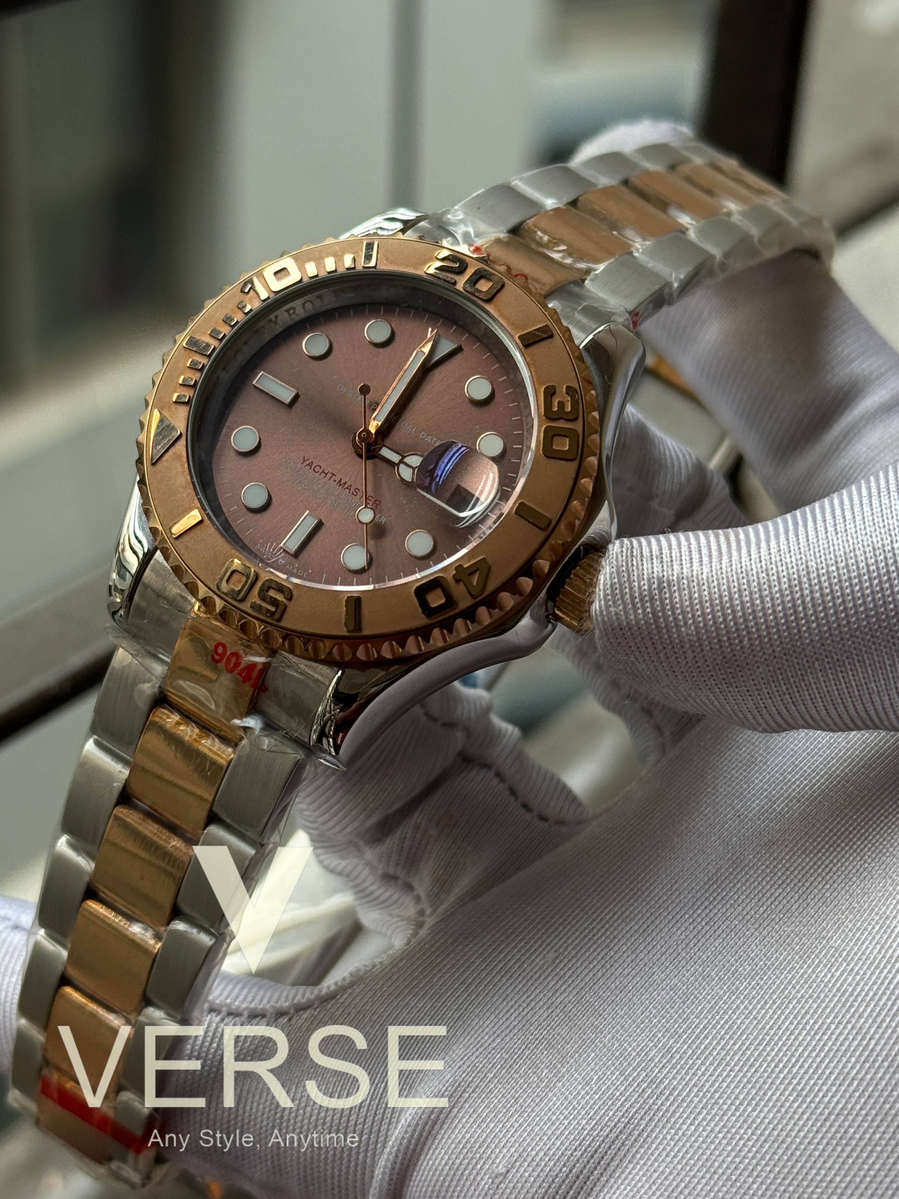 AAA Rolex Yacht-Master Two-Tone Rose Gold and Steel – 40 mm Brown Dial with Oyster Bracelet
