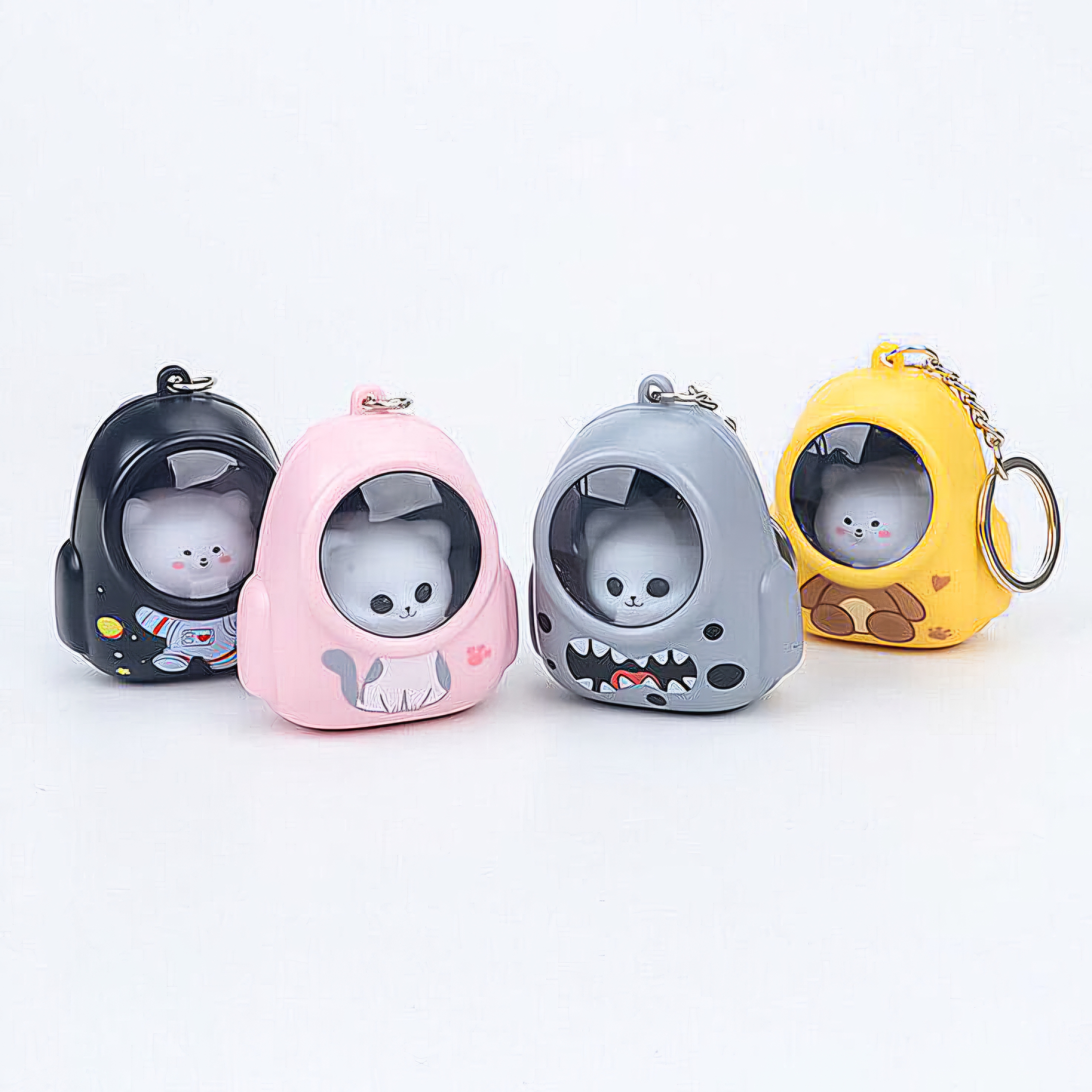 Astronaut Cat Schoolbag Luminous Nightlight Keychain Accessories Bag Decorations Pendant_img_3