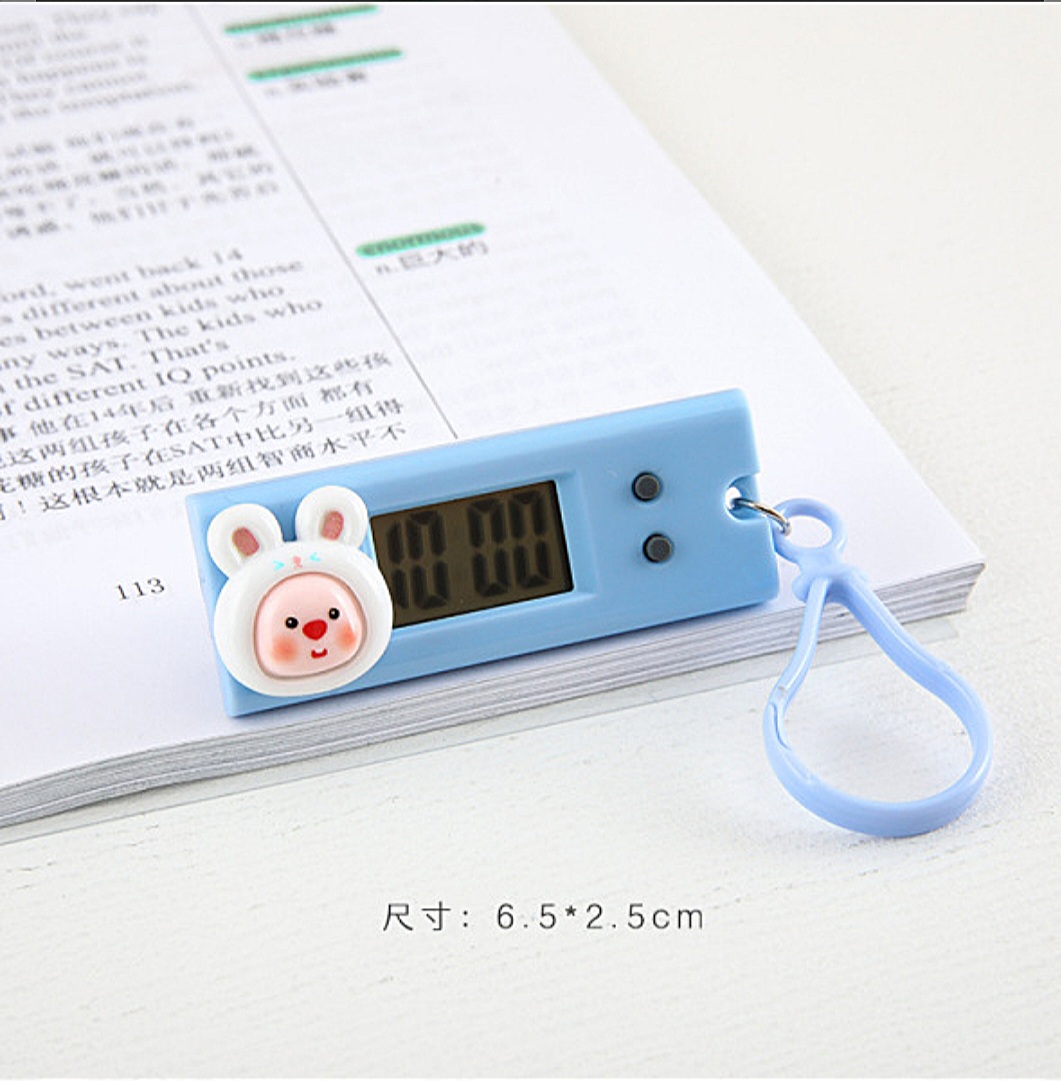 Cartoon cute small hanging watch mini portable electronic clock student exam class schedule clock timer_img_4