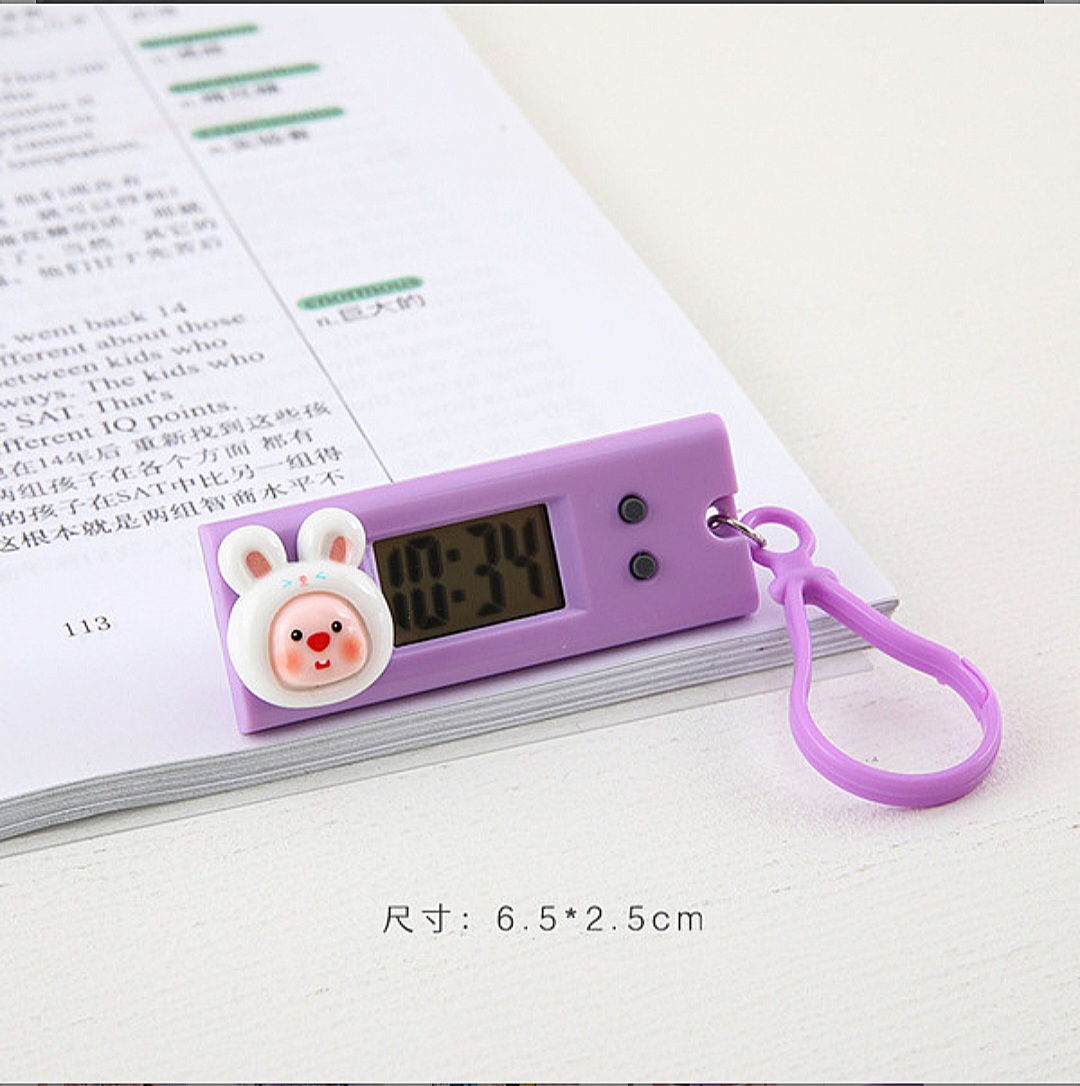 Cartoon cute small hanging watch mini portable electronic clock student exam class schedule clock timer_img_5