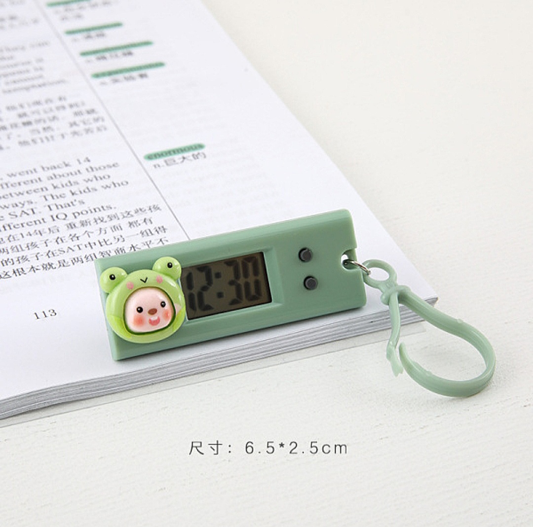 Cartoon cute small hanging watch mini portable electronic clock student exam class schedule clock timer_img_6