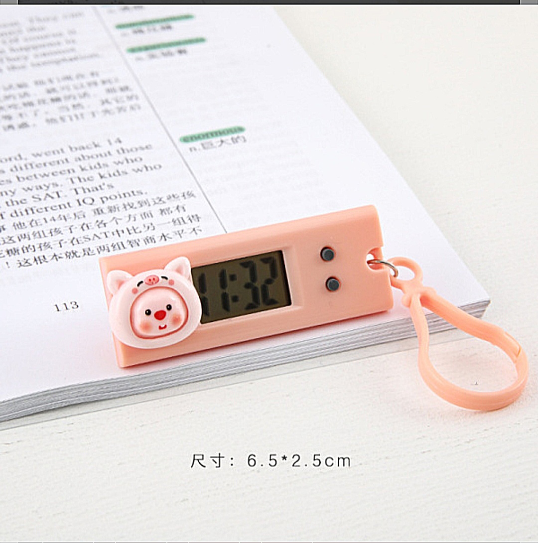 Cartoon cute small hanging watch mini portable electronic clock student exam class schedule clock timer
