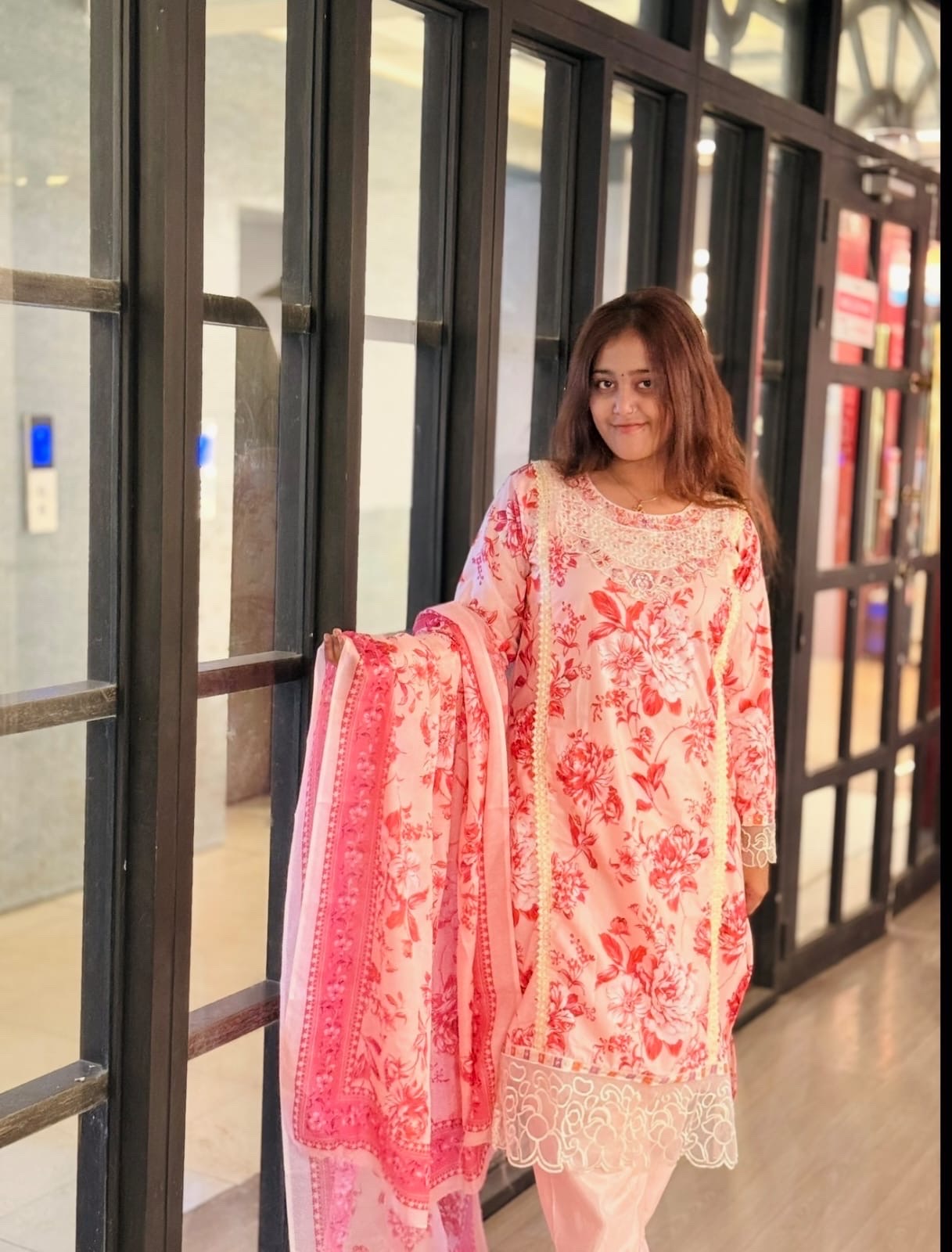 Elegant Printed AC Cotton 3-Piece Suit | Pakistani Inspired Design - Image 6