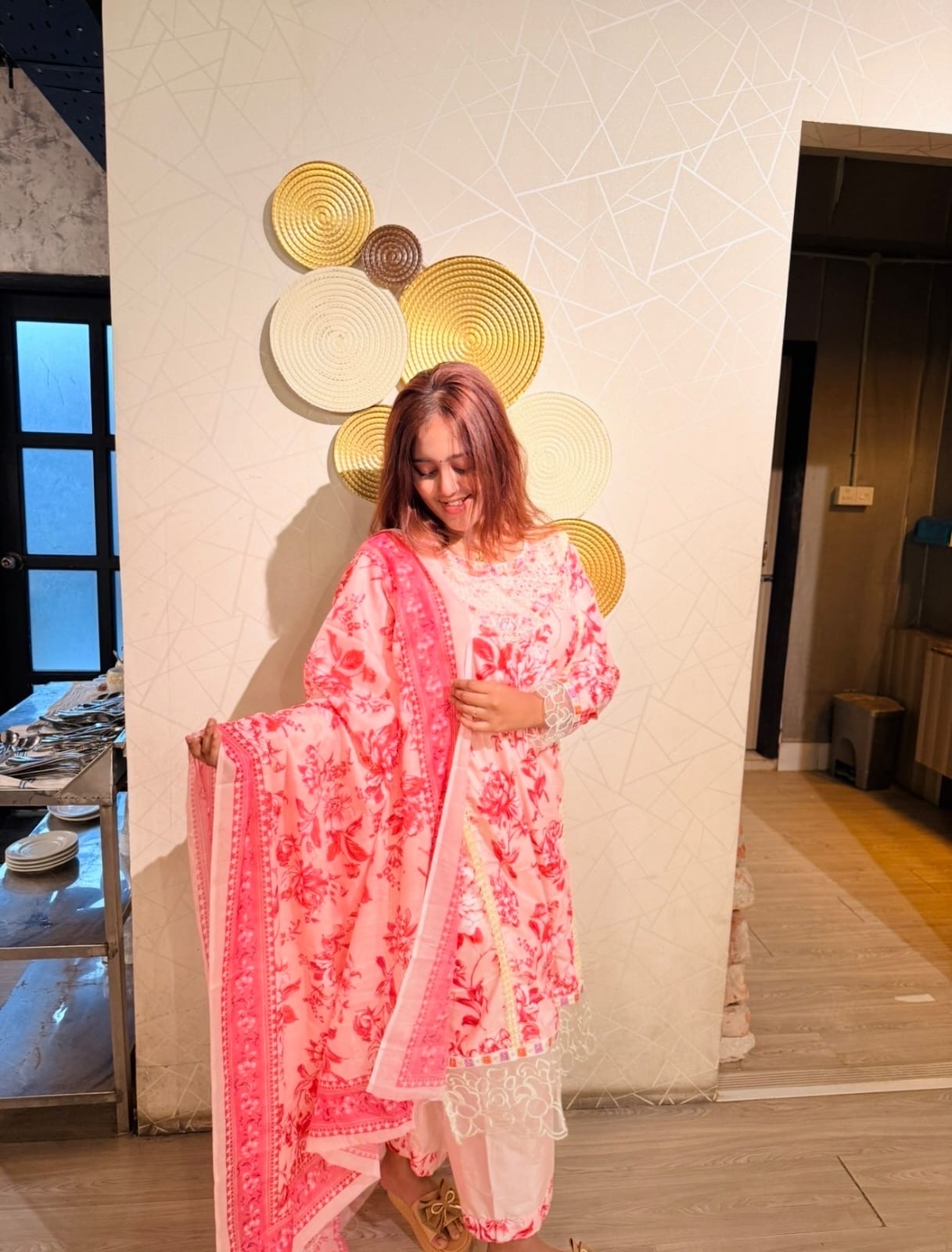 Elegant Printed AC Cotton 3-Piece Suit | Pakistani Inspired Design - Image 7