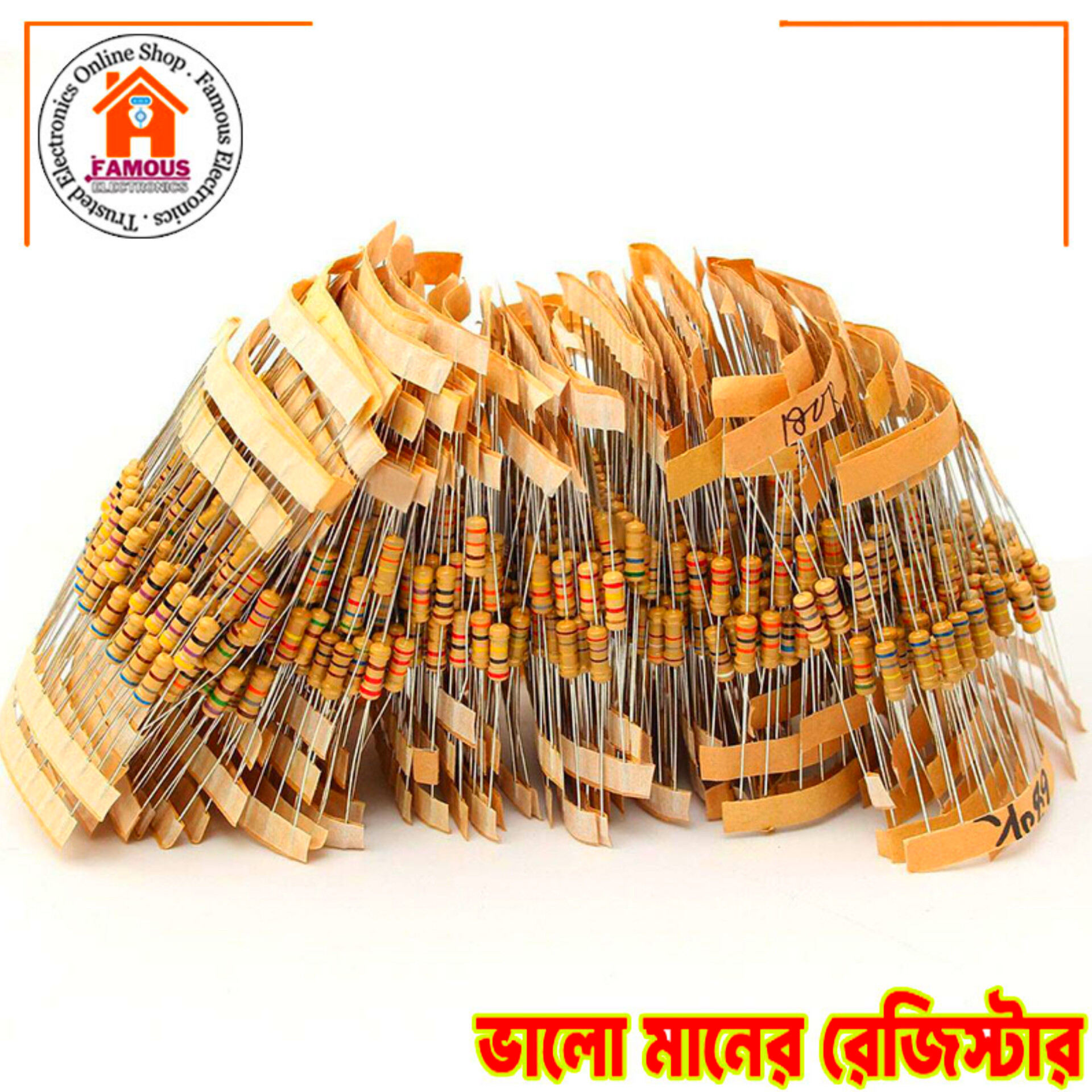 10PCS 1K Resistor 1K Ohm Carbon Film Resistor 1K 1/4W Resistance 0.25 Watt 5% Tolerance Fixed Resistors For Passive Components Parts_img_2