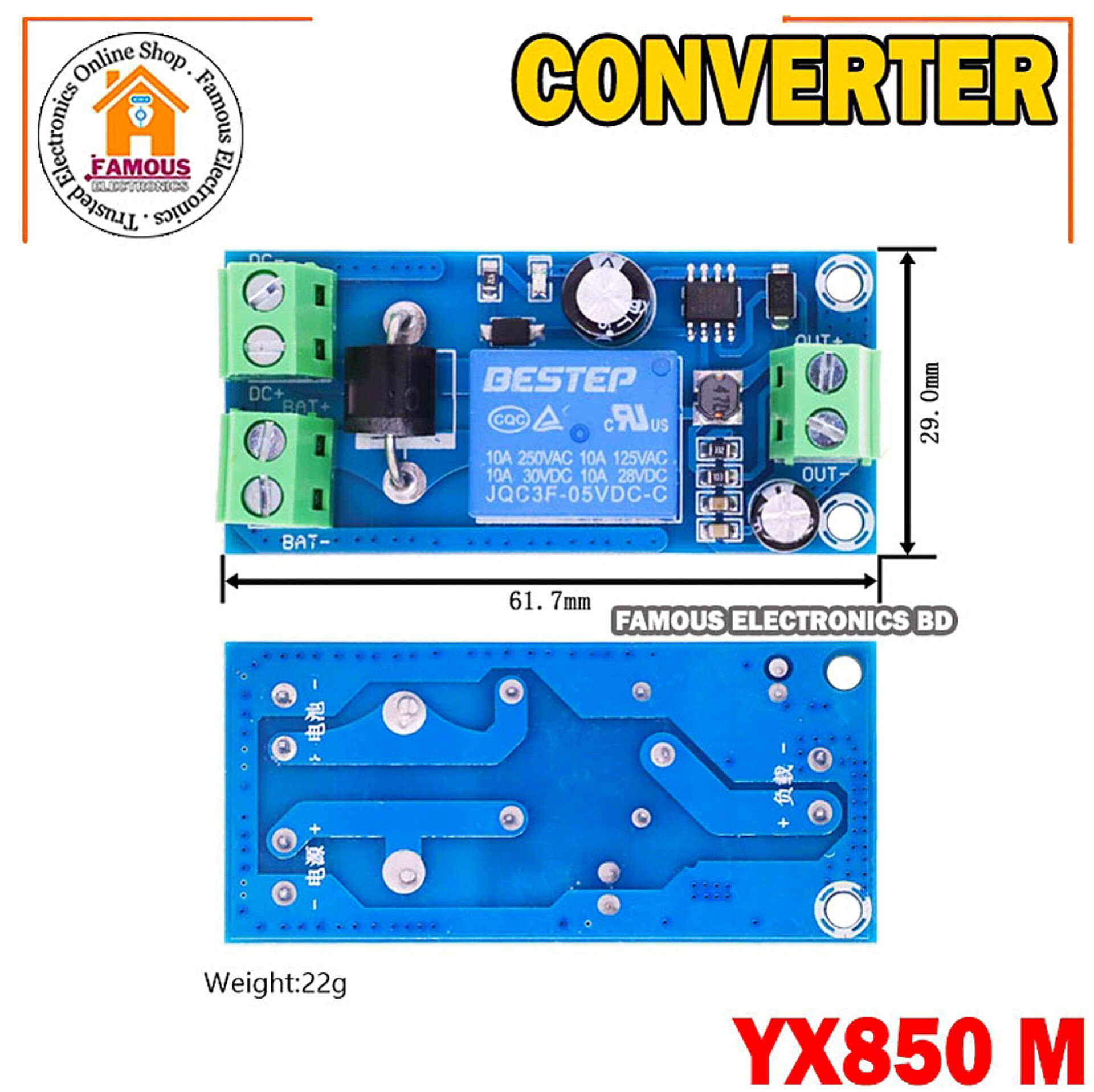 YX850 Power Failure Automatic Switching Standby Li-ion Lithium Module - 5V-48V Universal Emergency Converter JY-850 - Reliable Backup Power_img_3