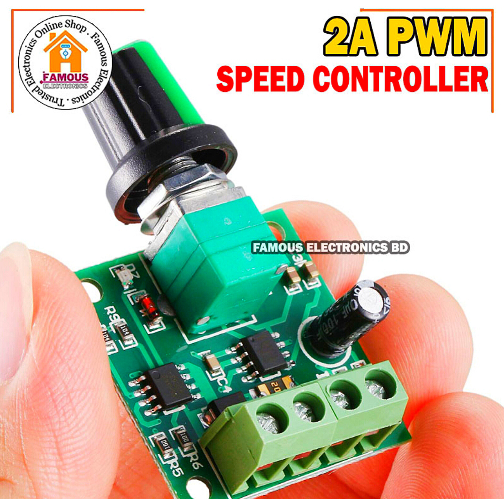 Motor Speed Controller DC 1.8V-15V 2A PWM - Voltage Regulator - Adjustable Switch - Easily Control and Optimize Motor Speed with Precision_img_1