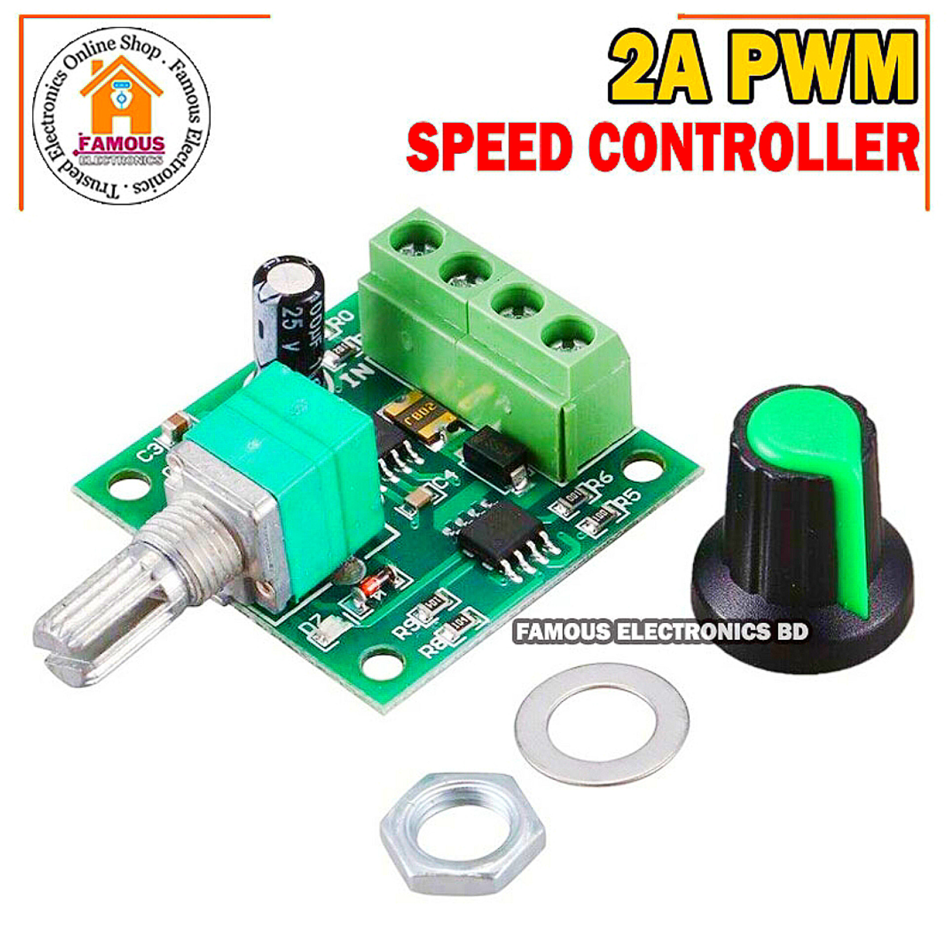 Motor Speed Controller DC 1.8V-15V 2A PWM - Voltage Regulator - Adjustable Switch - Easily Control and Optimize Motor Speed with Precision_img_6