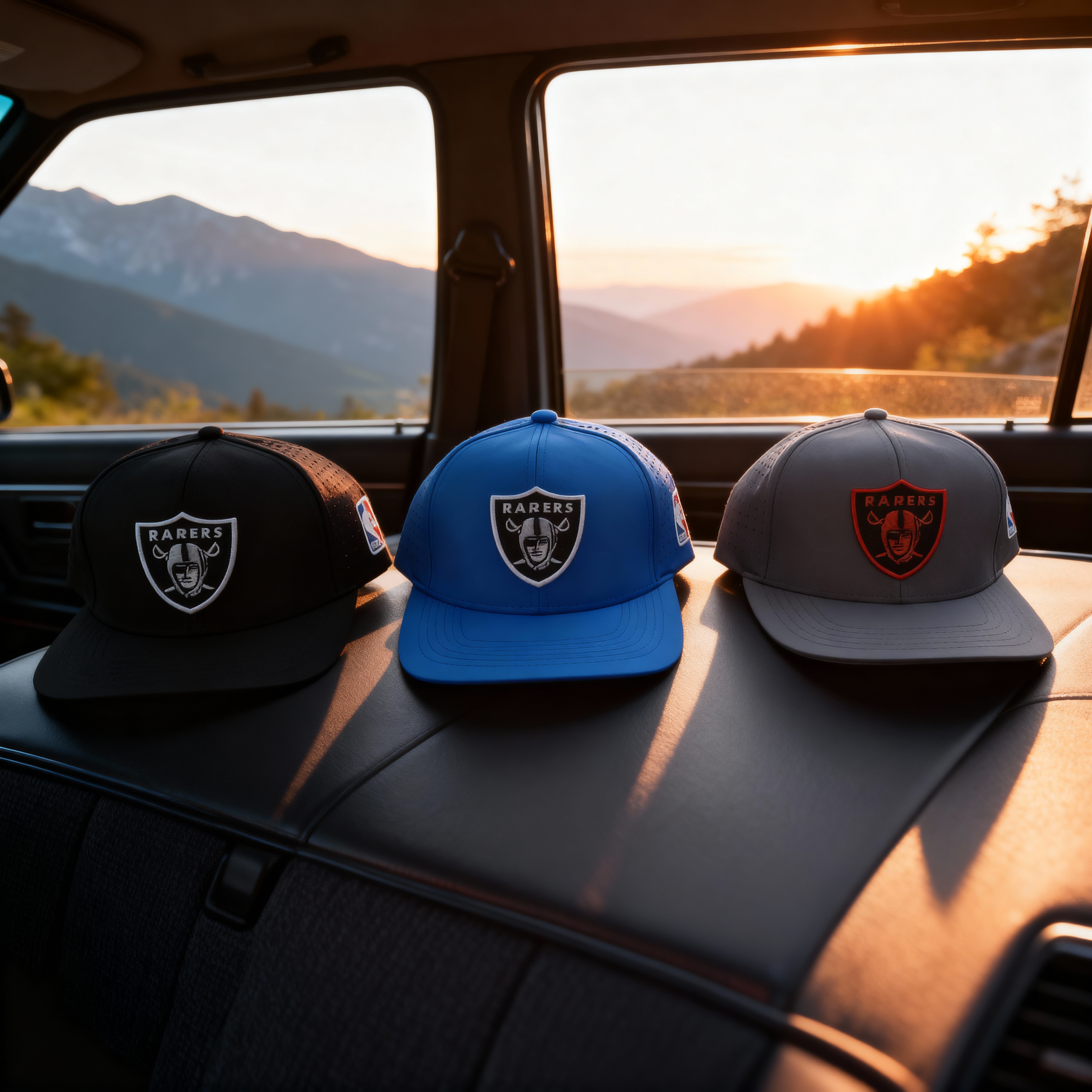 Premium Raiders Cap – Midnight Onyx / Arctic Navy / Urban Smoke | Embroidered Shield Logo | Unisex Sports Hat By Brandz X_img_2