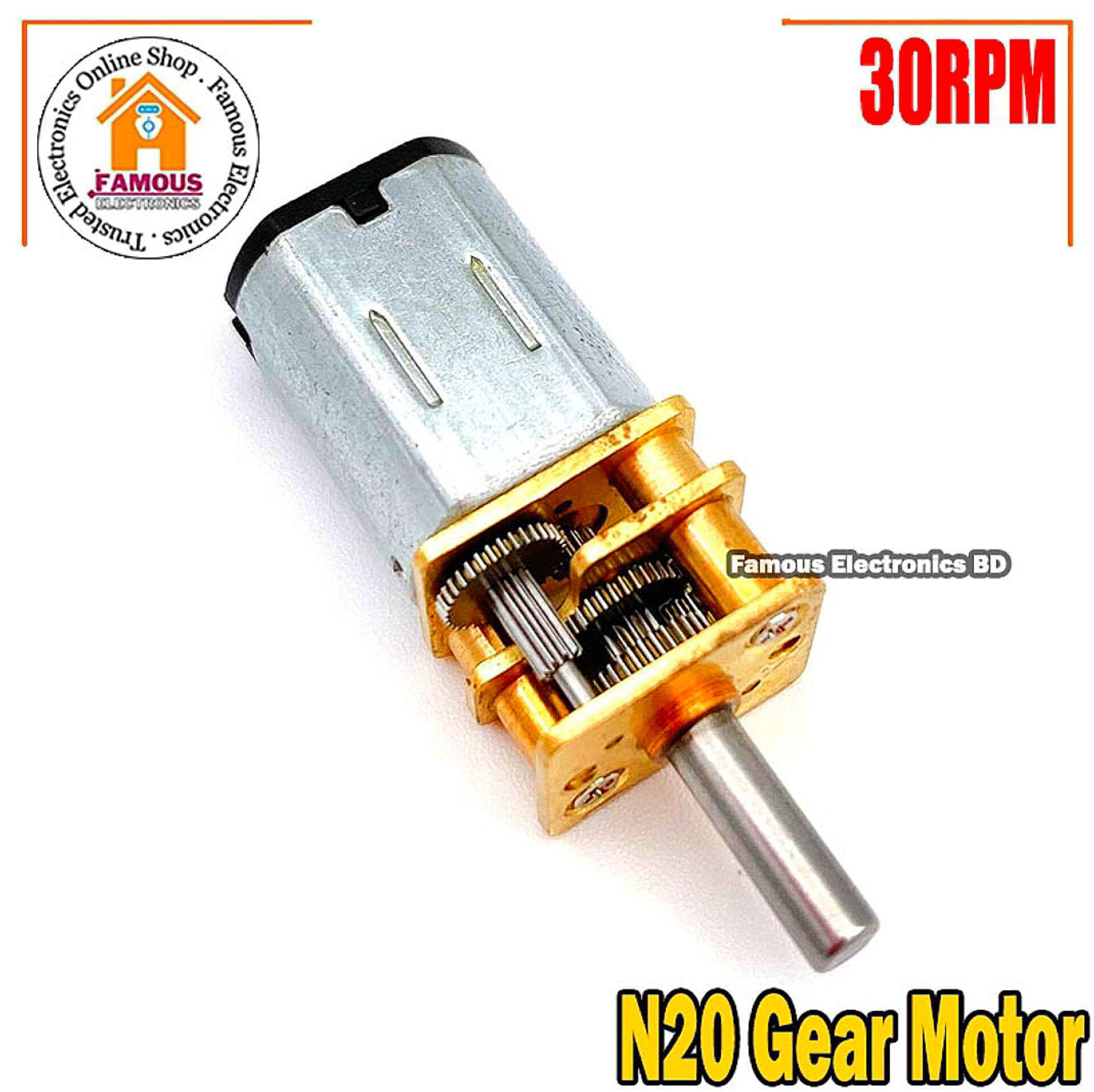 N20 30RPM Micro-Speed Gear Motor DC 6V Reduction Gear Motors with Metal Gearbox Wheel for Make Electric Screw Driver Diy Project_img_0
